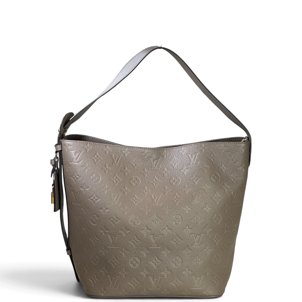 lv all in gm large brown canvas leather shoulder  bag