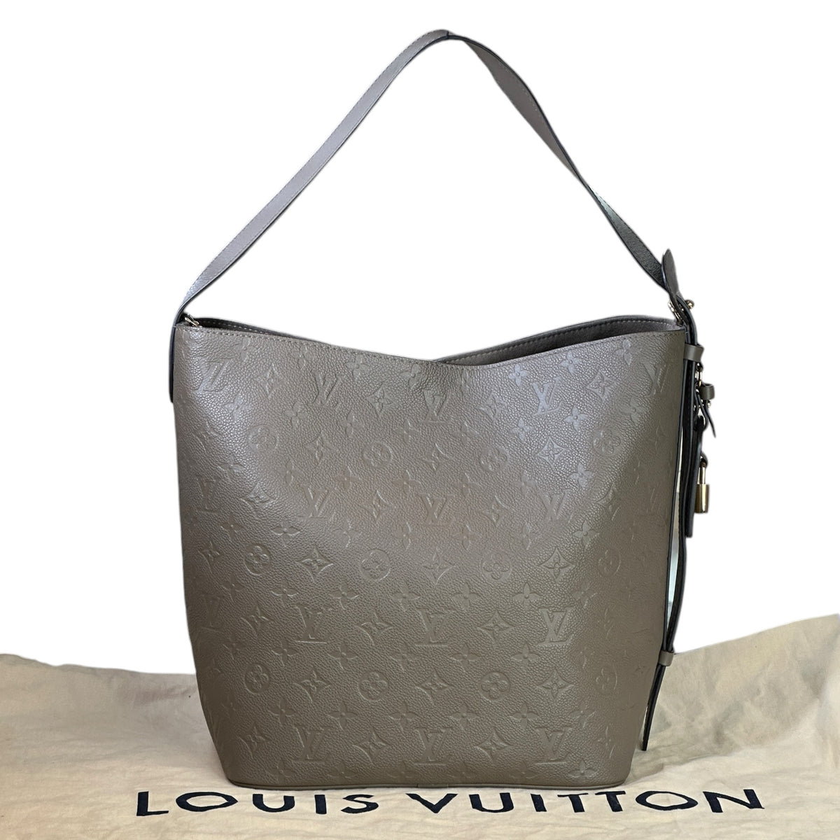 lv all in gm large brown canvas leather shoulder  bag