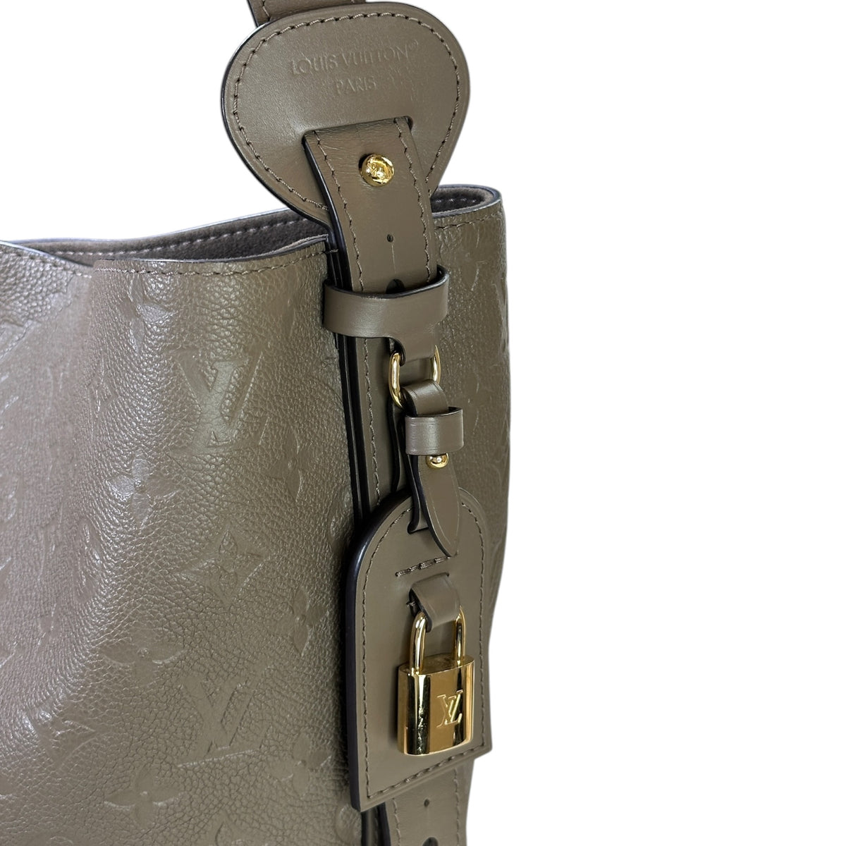 lv all in gm large brown canvas leather shoulder  bag