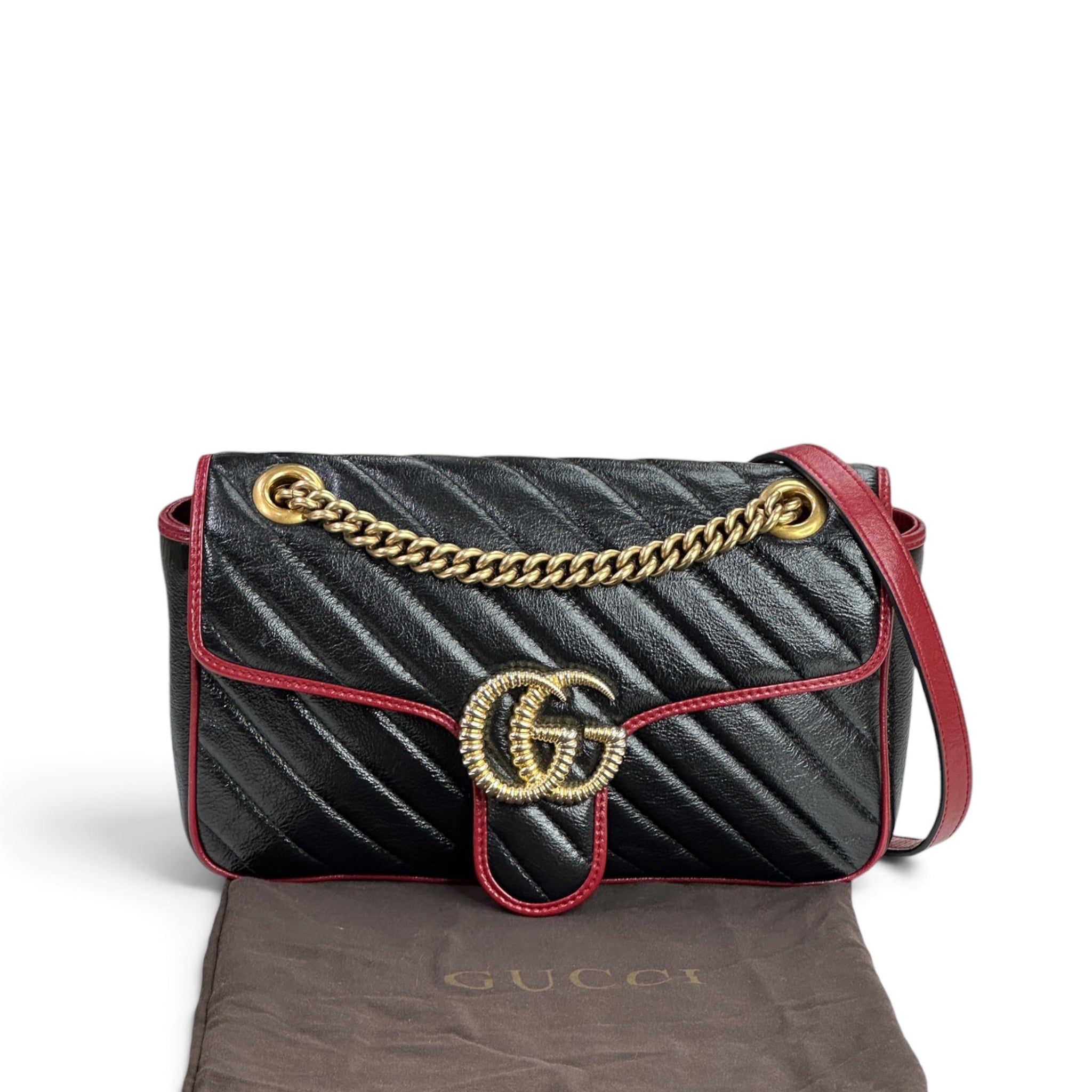 Gucci GG Marmont Diagonal Matelassé Shoulder Bag