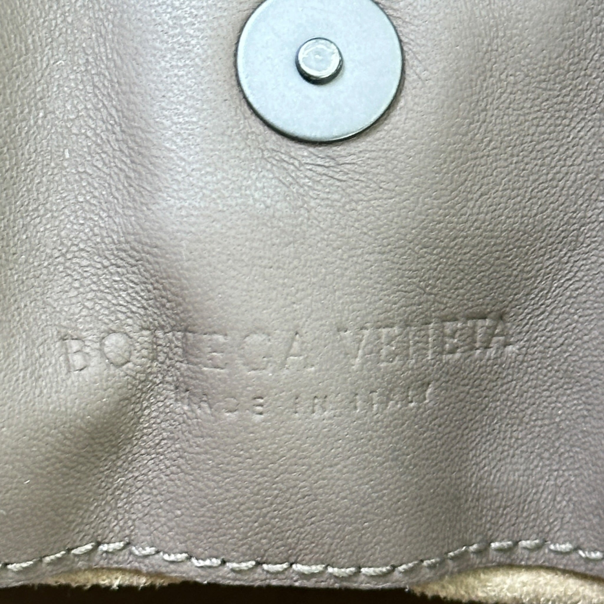 Bottega Veneta Chain Tote Grey Intrecciato Nappa Patent Leather