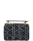 Dior Jolie Top Handle Bag Black Tweed/White Cannage Motif