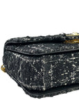 Dior Jolie Top Handle Bag Black Tweed/White Cannage Motif