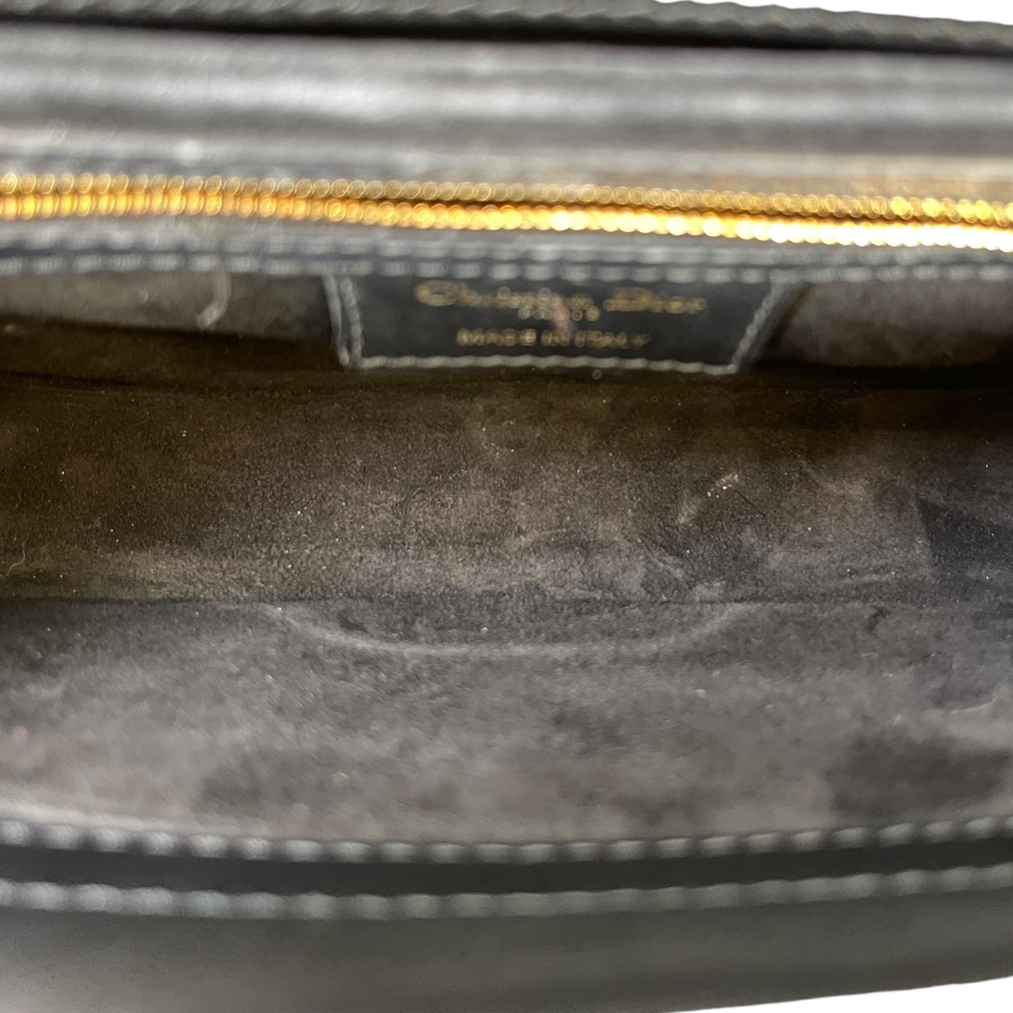 Dior Jolie Top Handle Bag Black Tweed/White Cannage Motif