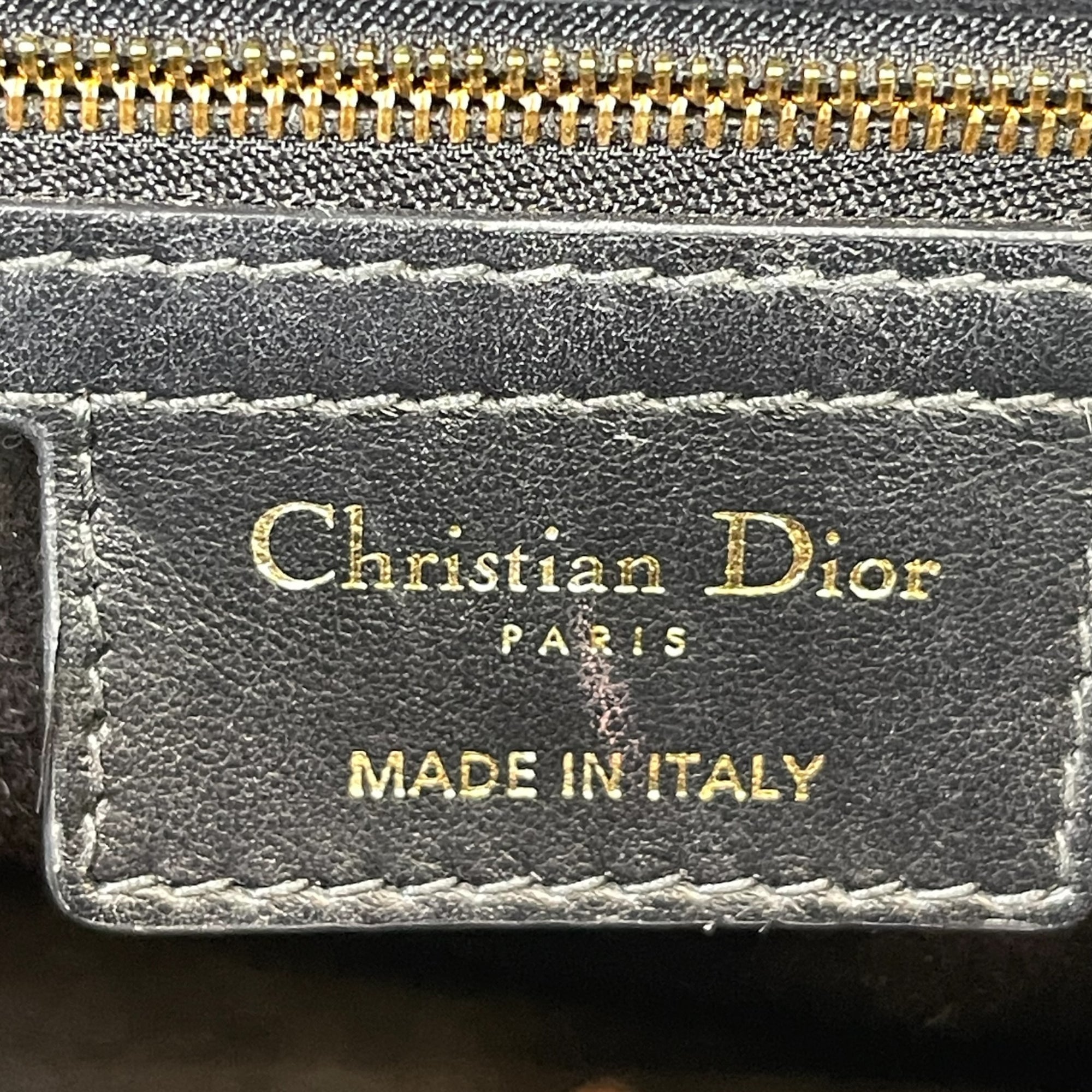 Dior Jolie Top Handle Bag Black Tweed/White Cannage Motif