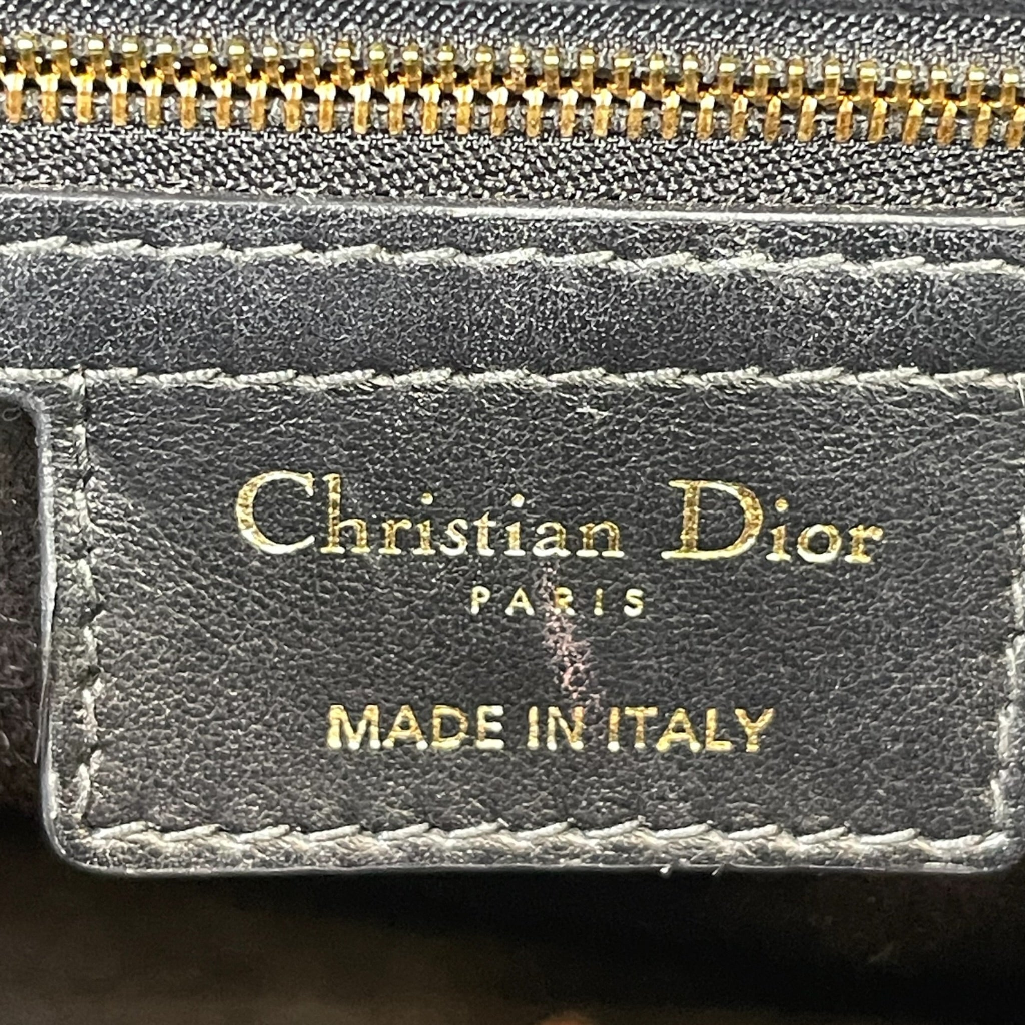 Dior Jolie Top Handle Bag Black Tweed/White Cannage Motif