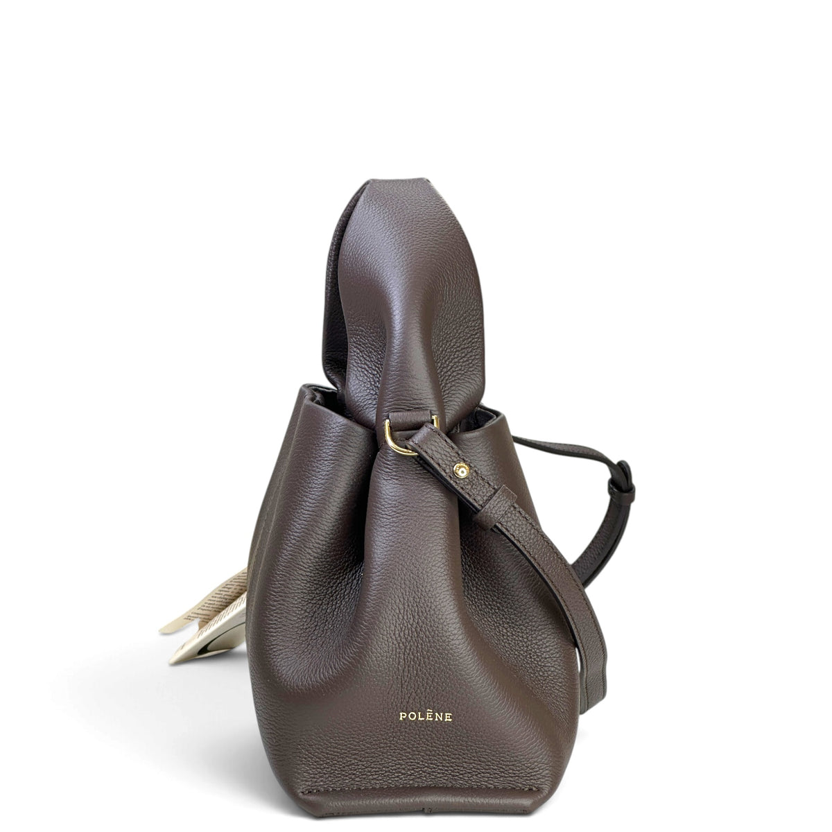 Polène Numéro Neuf Mini dark brown leather hand bag