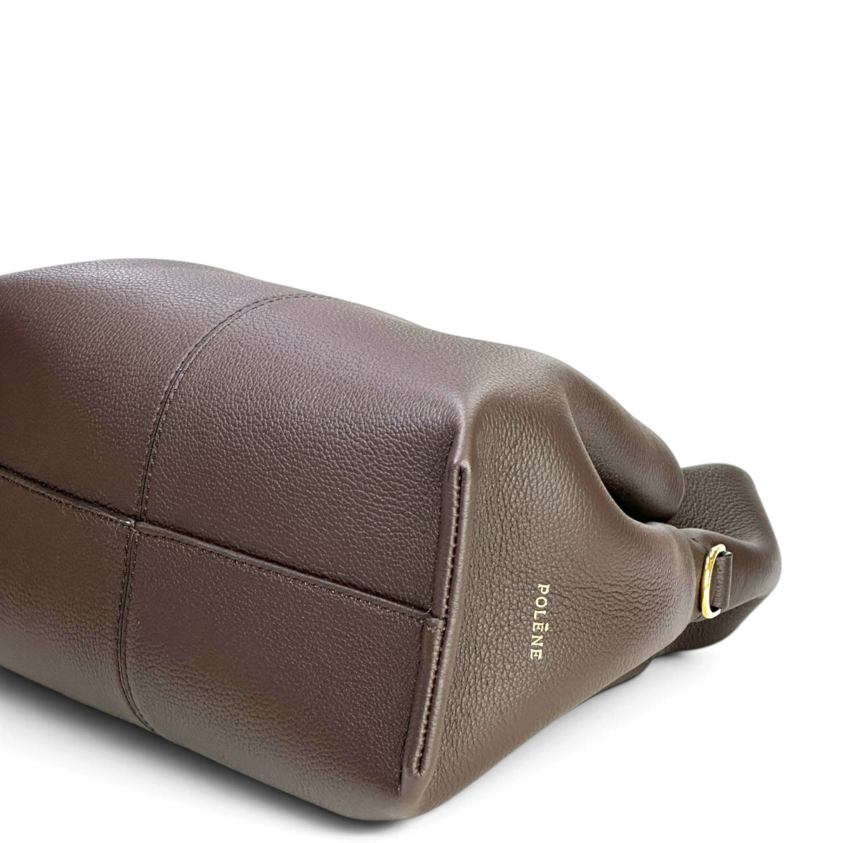 Polène Numéro Neuf Mini dark brown leather hand bag