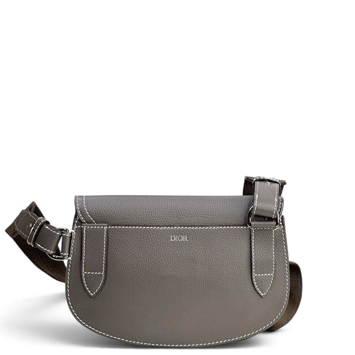 Dior men's Grey calf skin saddle bag