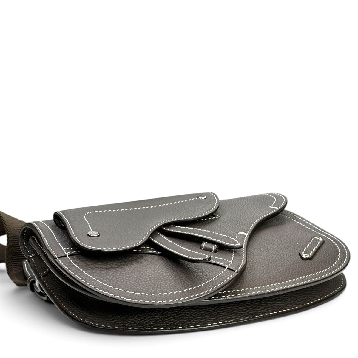 Dior men's Grey calf skin saddle bag