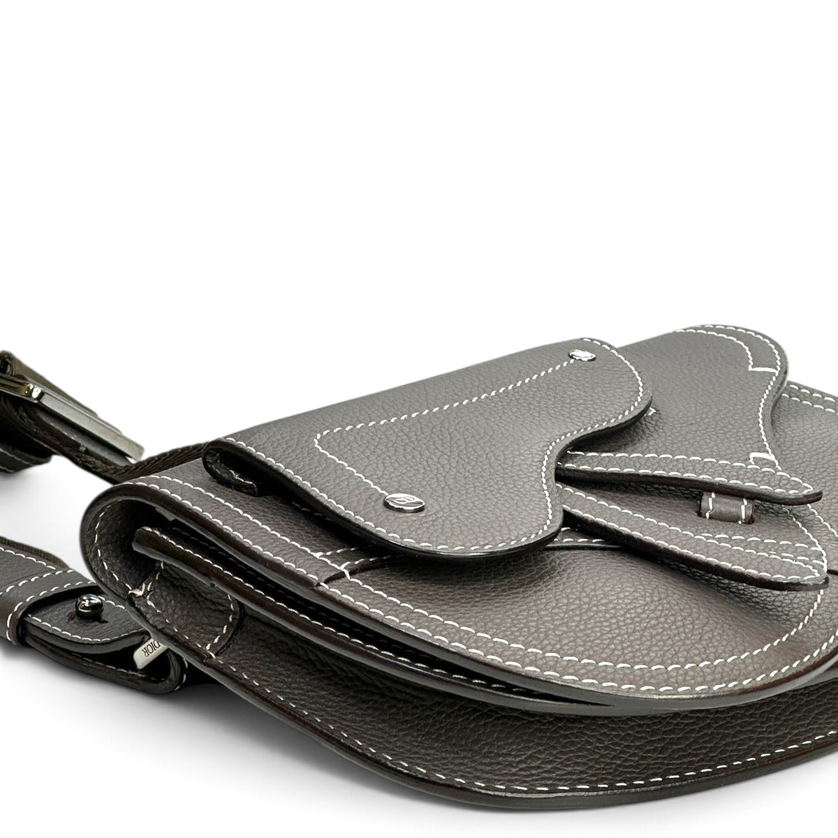 Dior men's Grey calf skin saddle bag