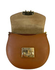 Furla Metropolis Round Crossbody Bag Mini Brown Leather