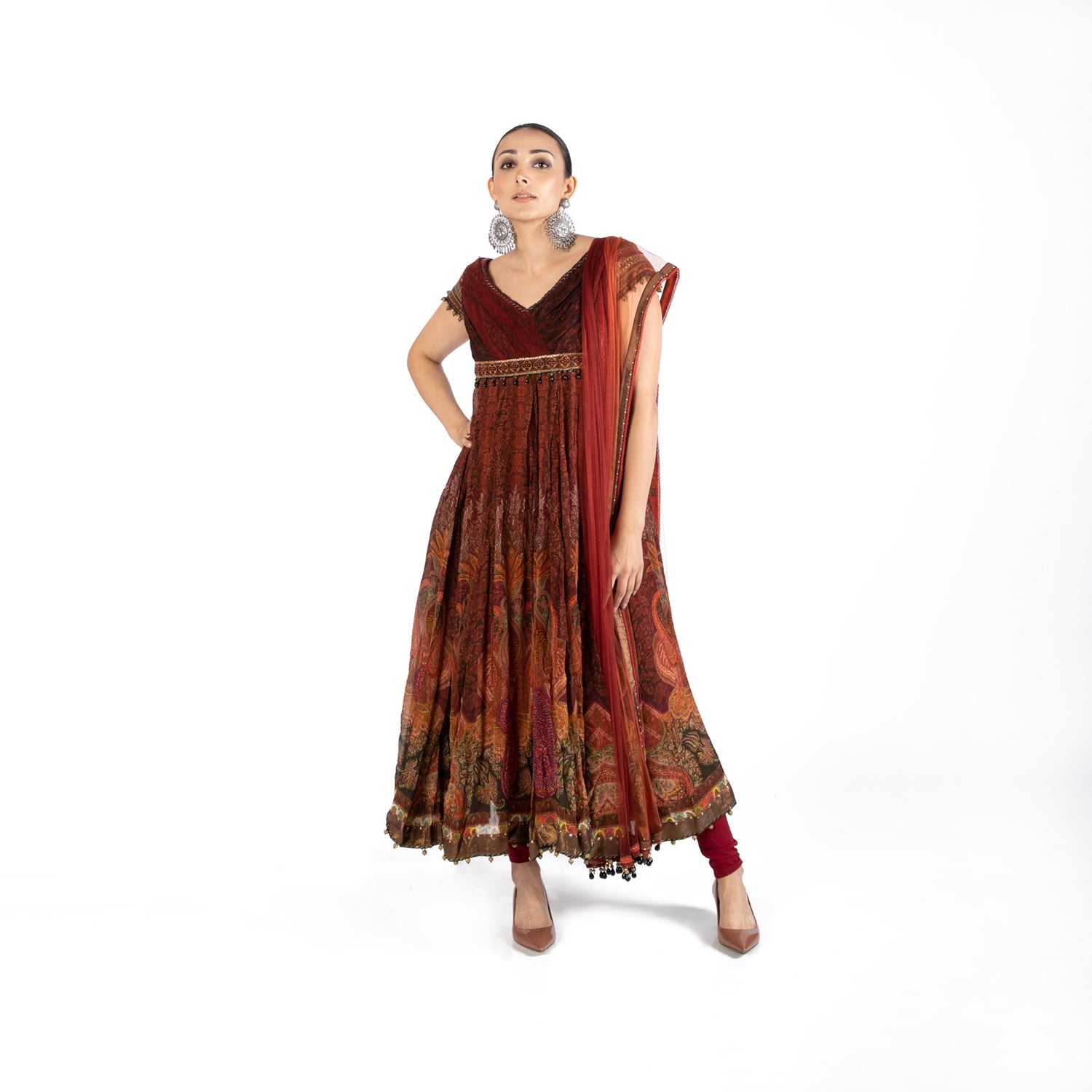 Tarun Tahiliani Red And Maroon Anarkali