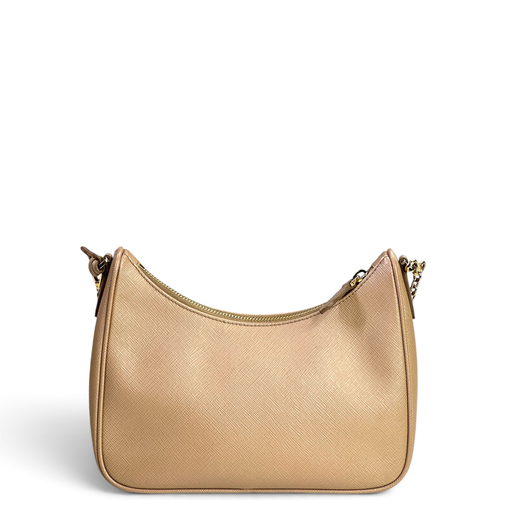 Prada Re-Edition 2005 Neutral Saffiano Leather Shoulder Bag