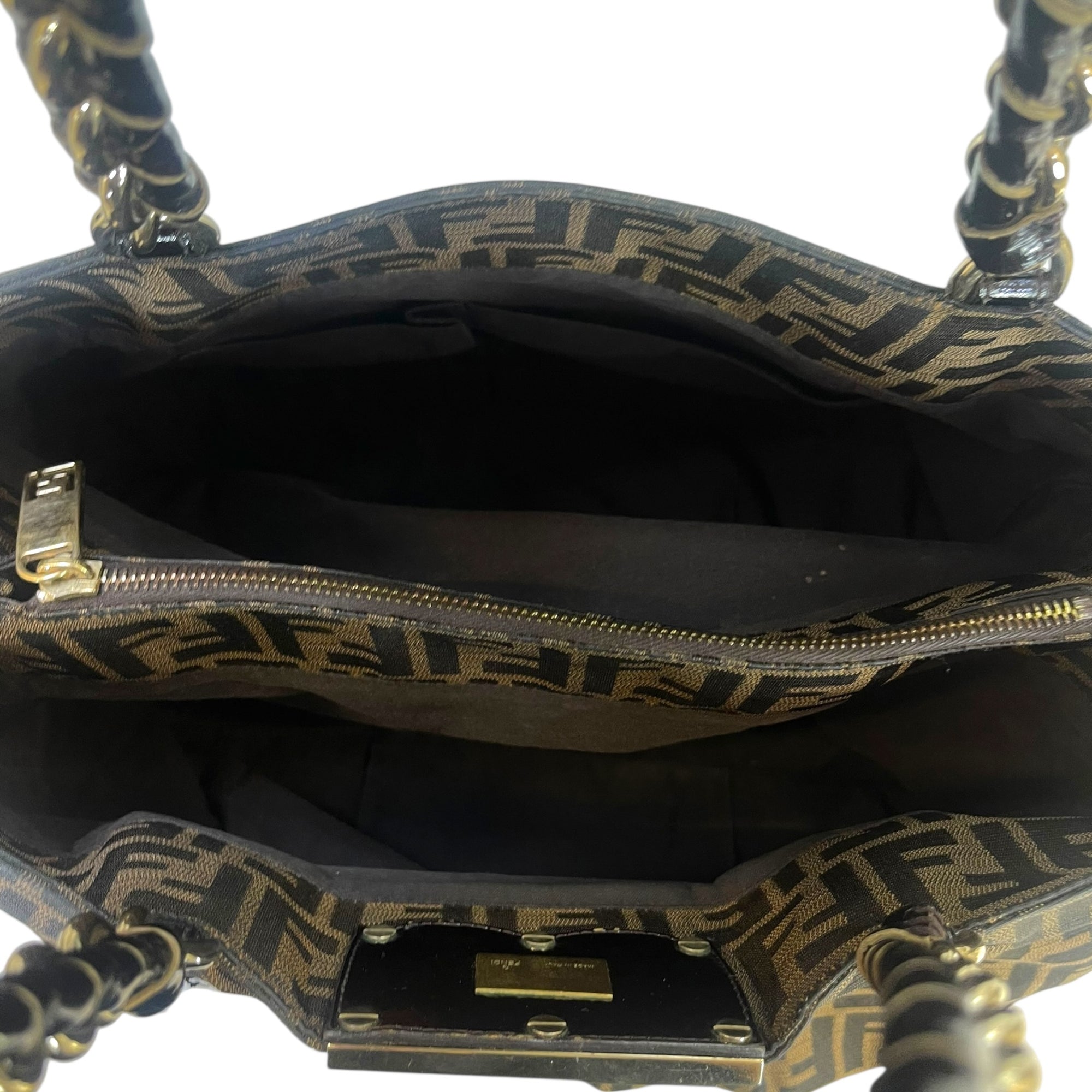 Fendi Mia Brown Zucca Shoulder Bag