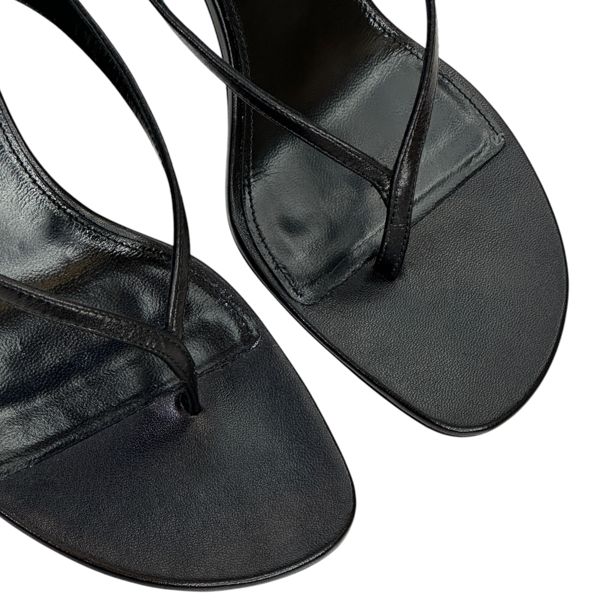 Buy Yves Saint Laurent Black Patent Tribute Sandals - Size EU 37