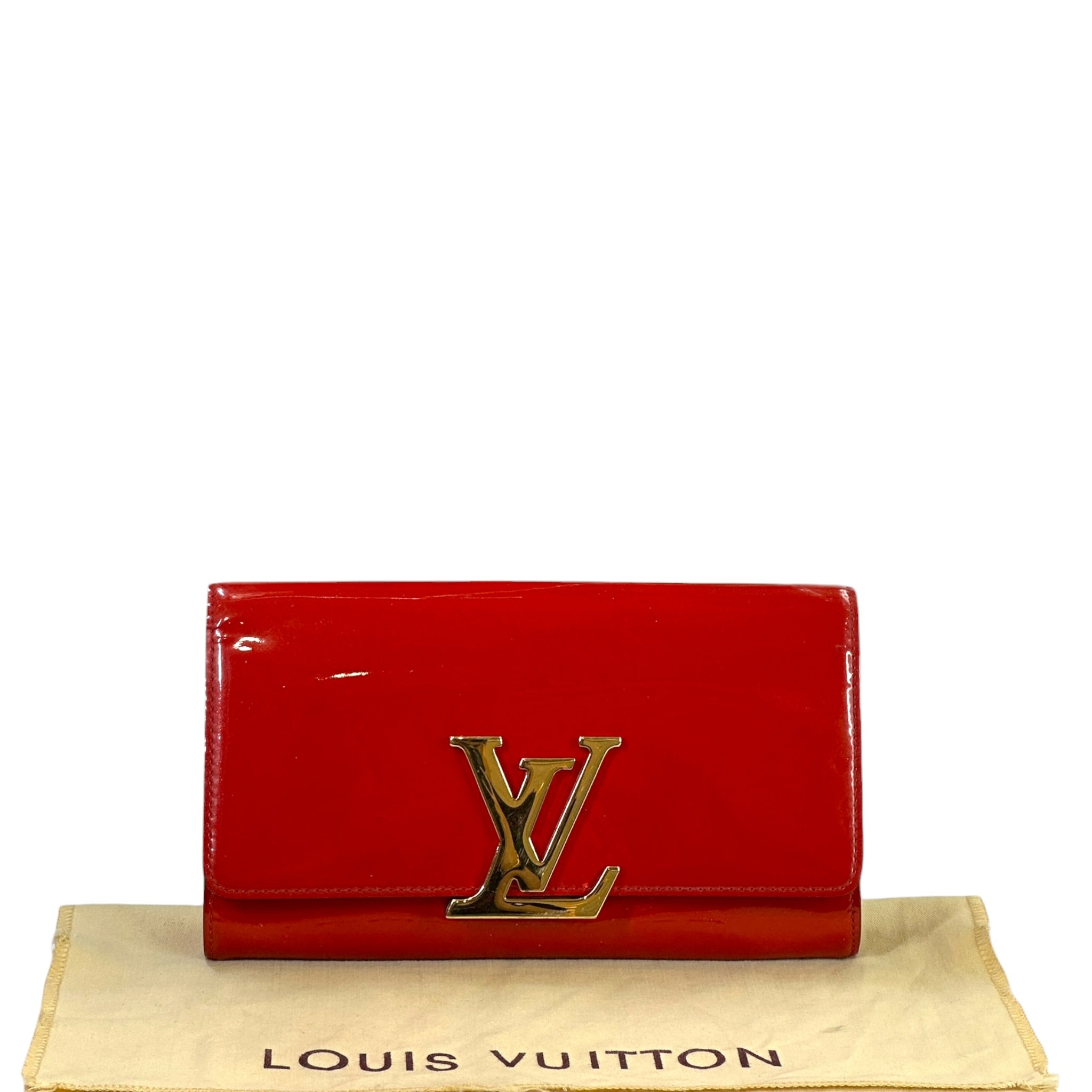 Louis Vuitton Louise MM Vernis Red Patent Leather