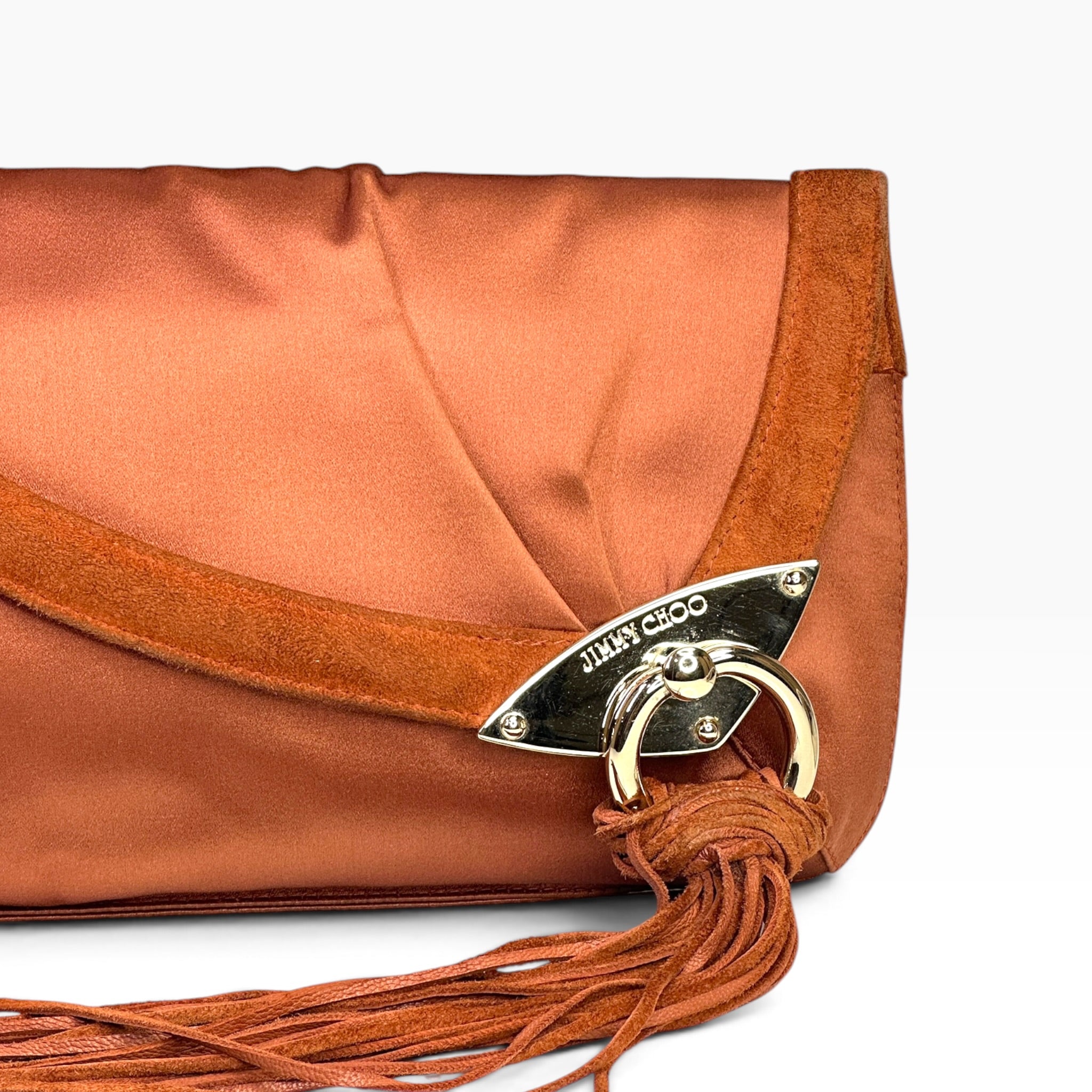 Jimmy Choo Brown Satin Clutch