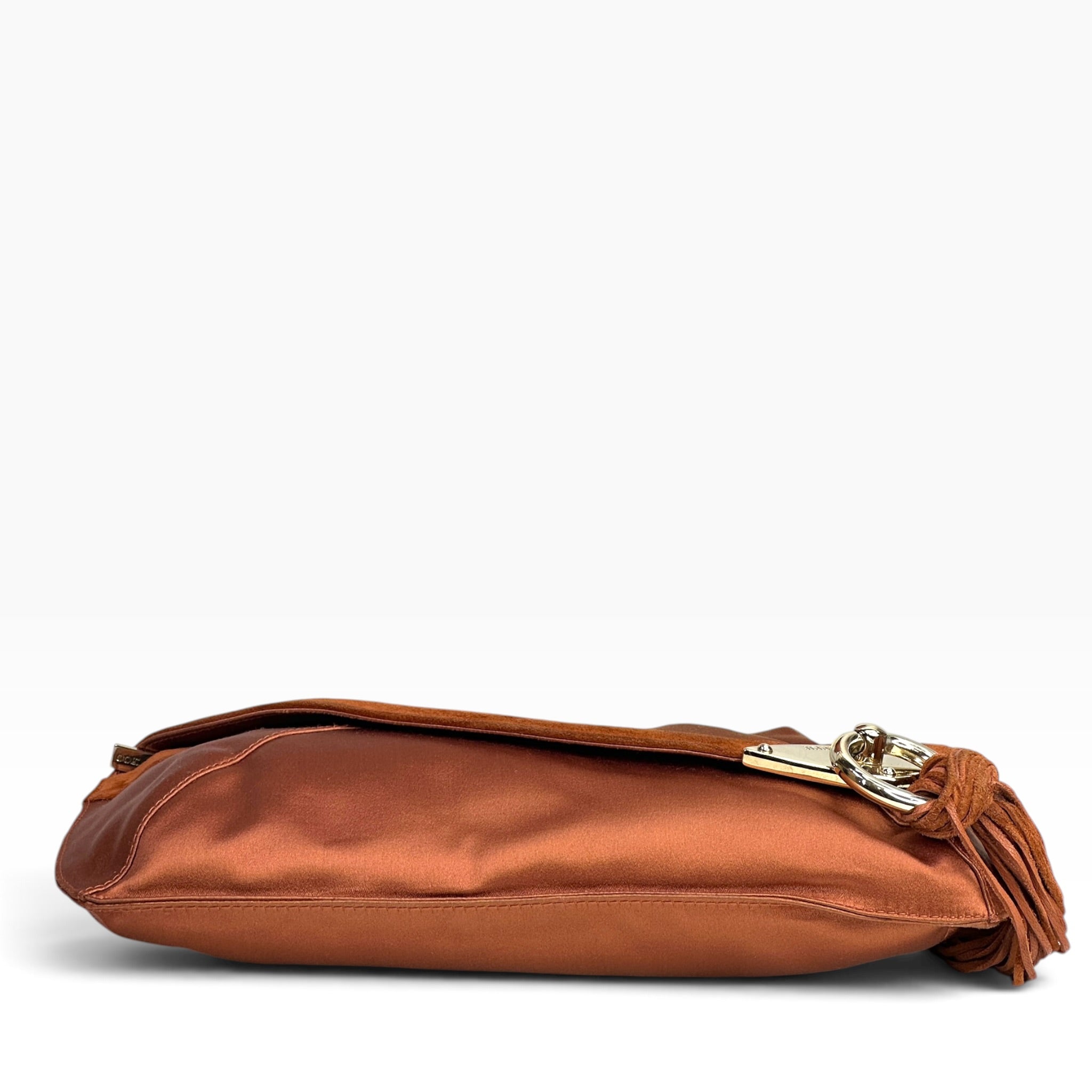 Jimmy Choo Brown Satin Clutch