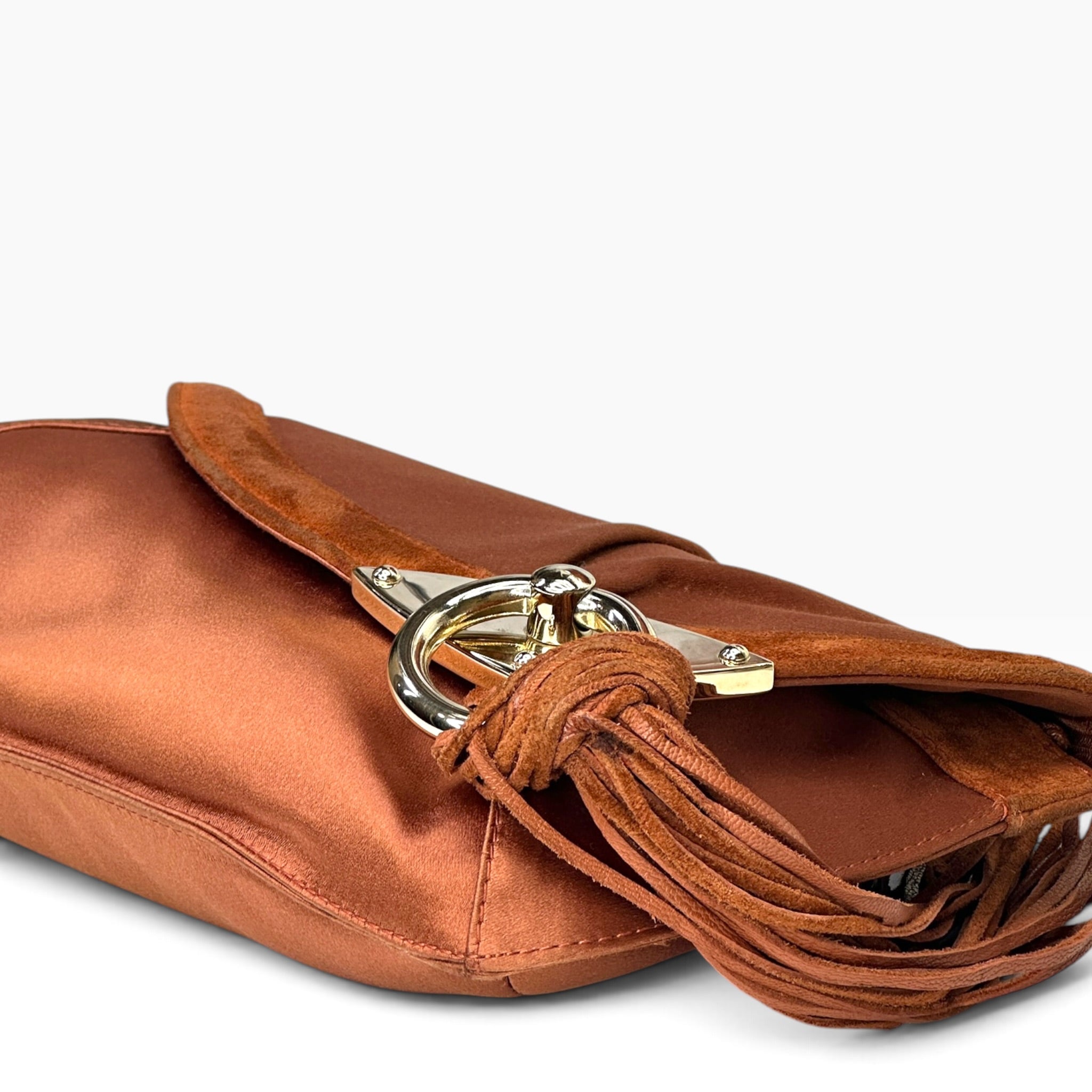 Jimmy Choo Brown Satin Clutch