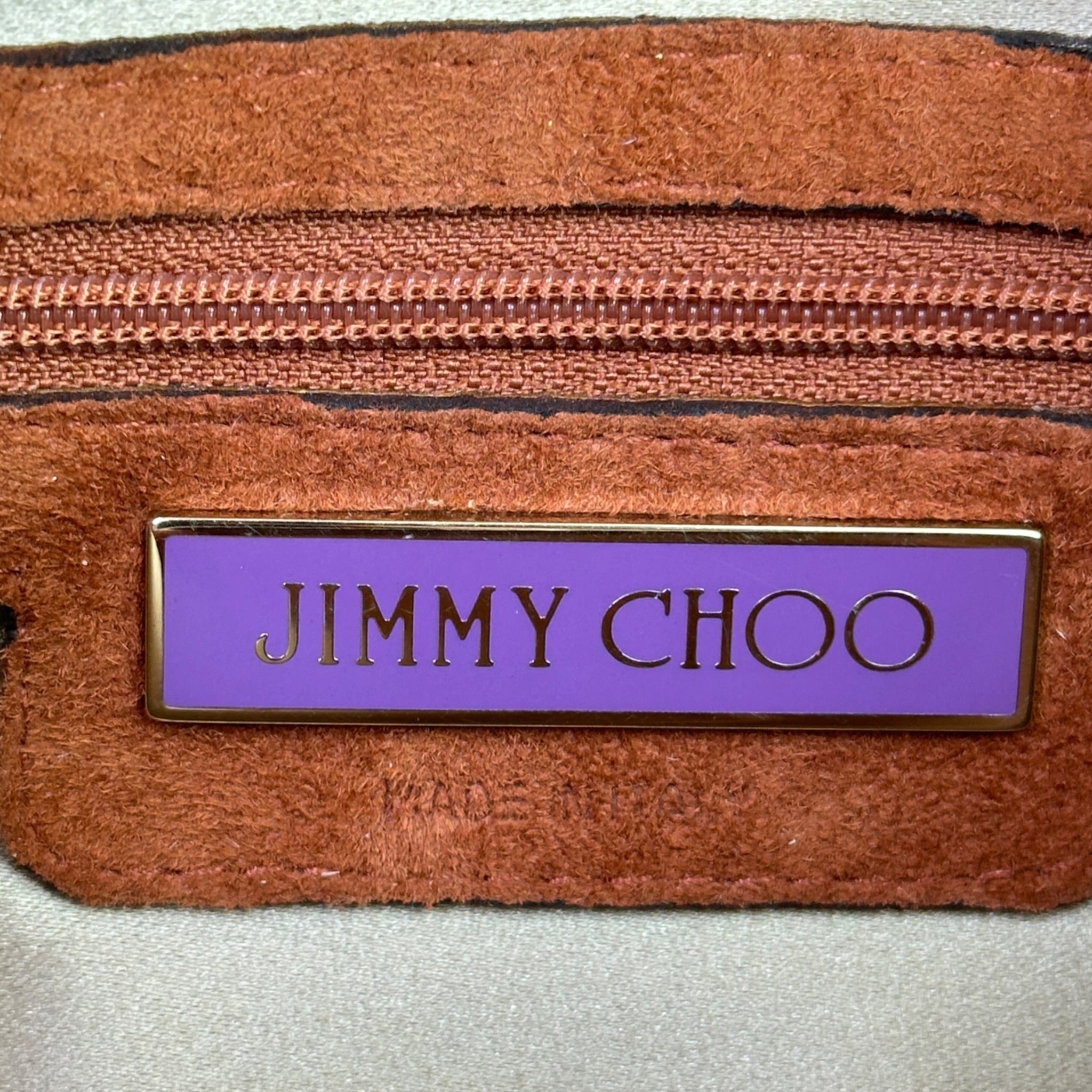 Jimmy Choo Brown Satin Clutch