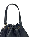 Prada Duet Re-Nylon Black Bucket Bag