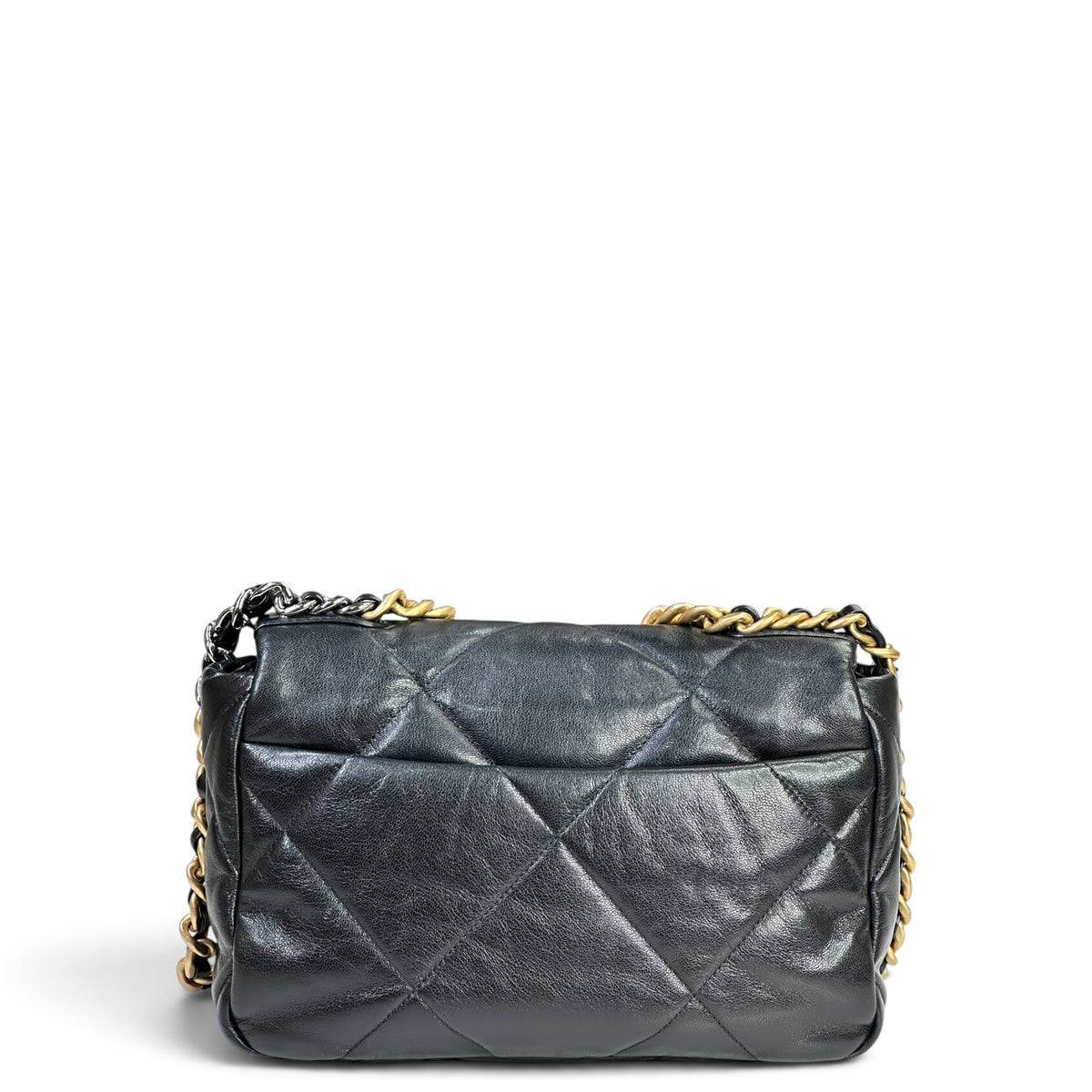 Chanel 19 Small Black Lamb skin Flap Bag