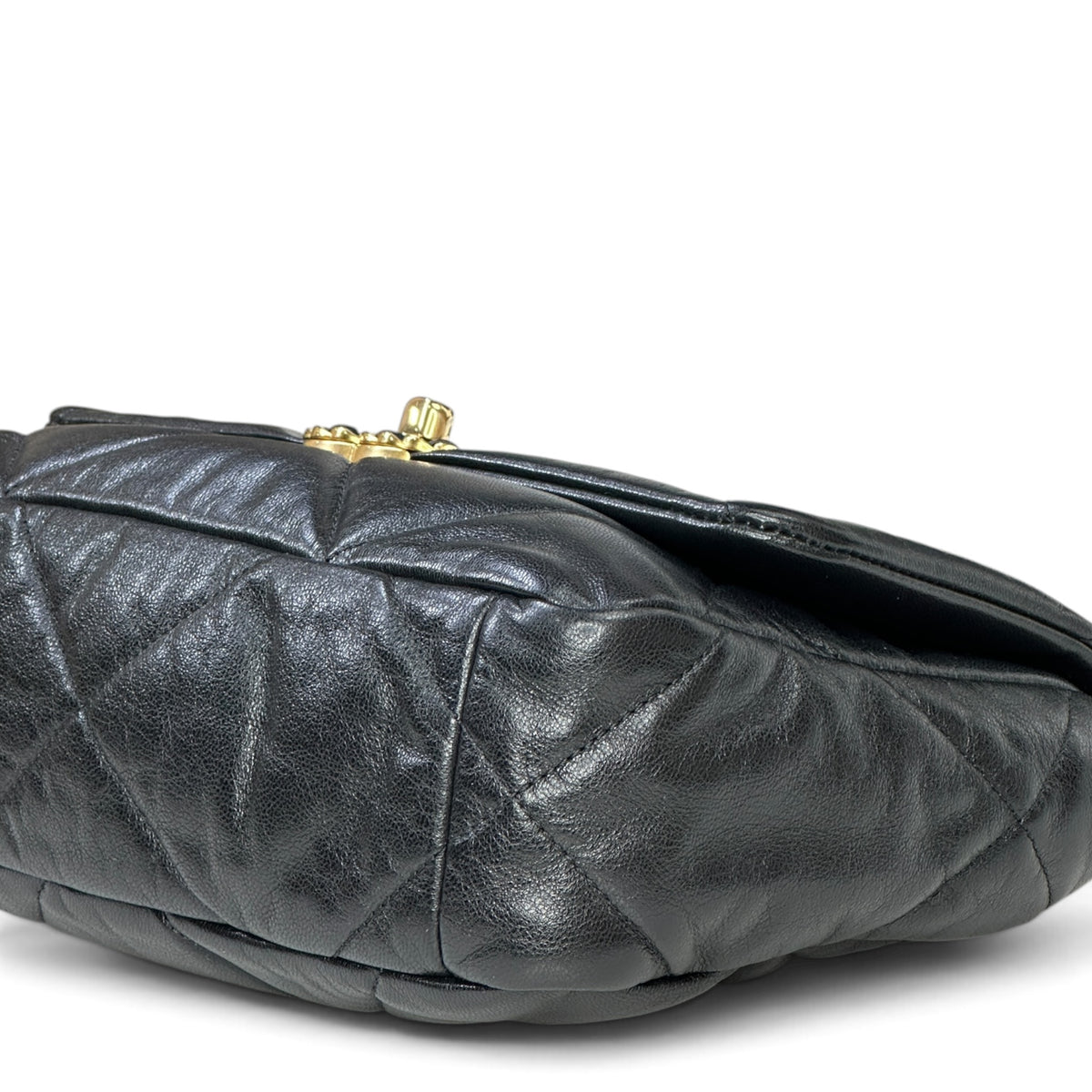 Chanel 19 Small Black Lamb skin Flap Bag