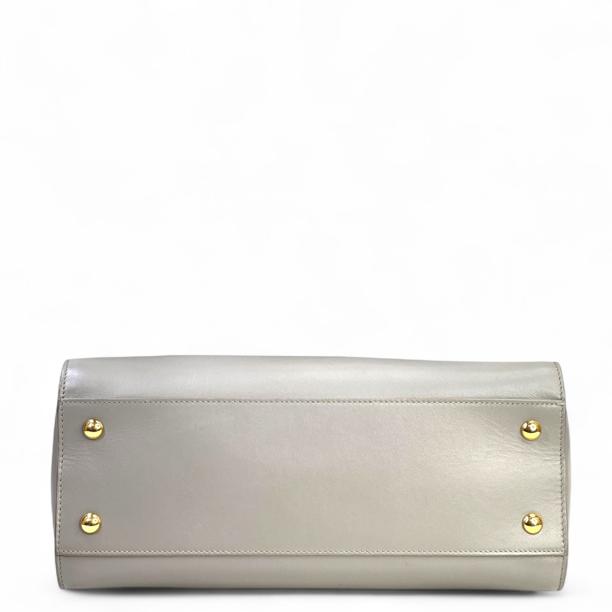 Saint Laurent Small Monogram Grey Calfskin Leather Cabas Bag