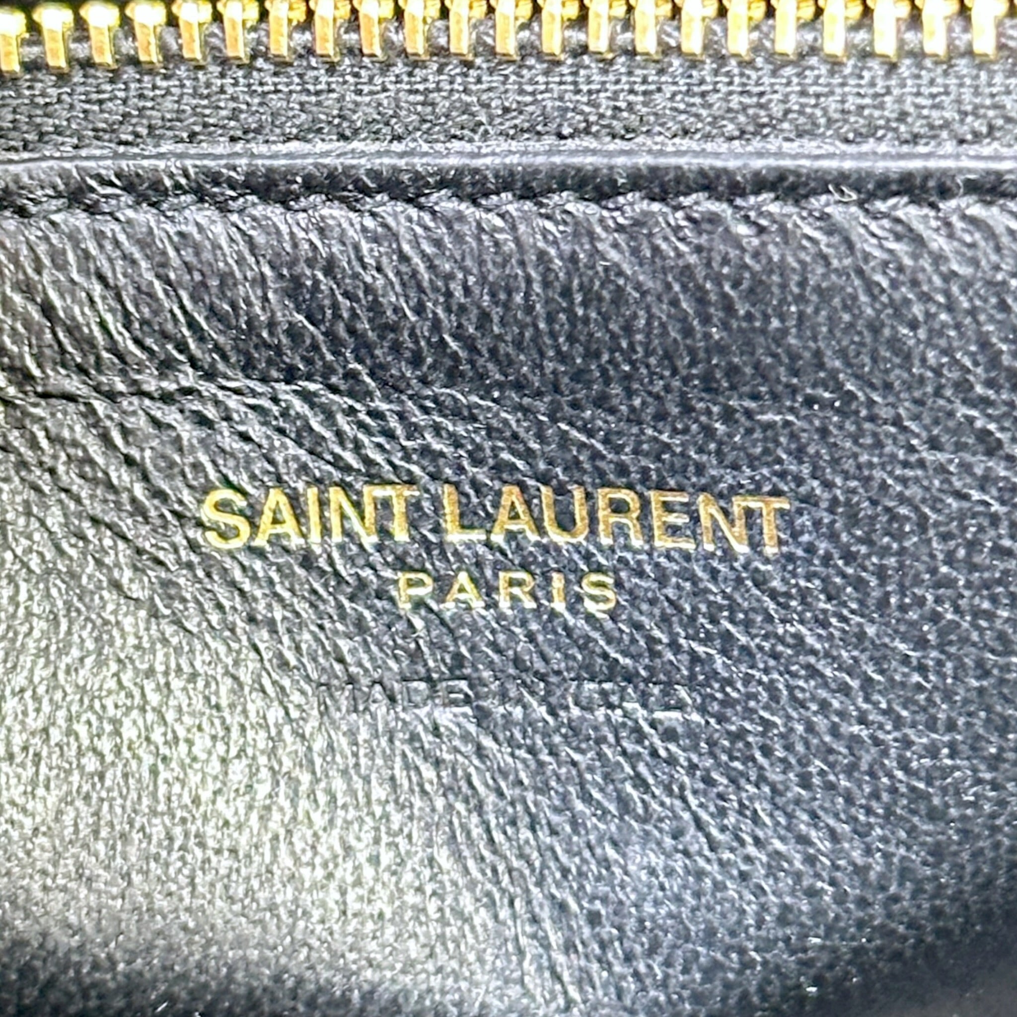 Saint Laurent Small Monogram Grey Calfskin Leather Cabas Bag