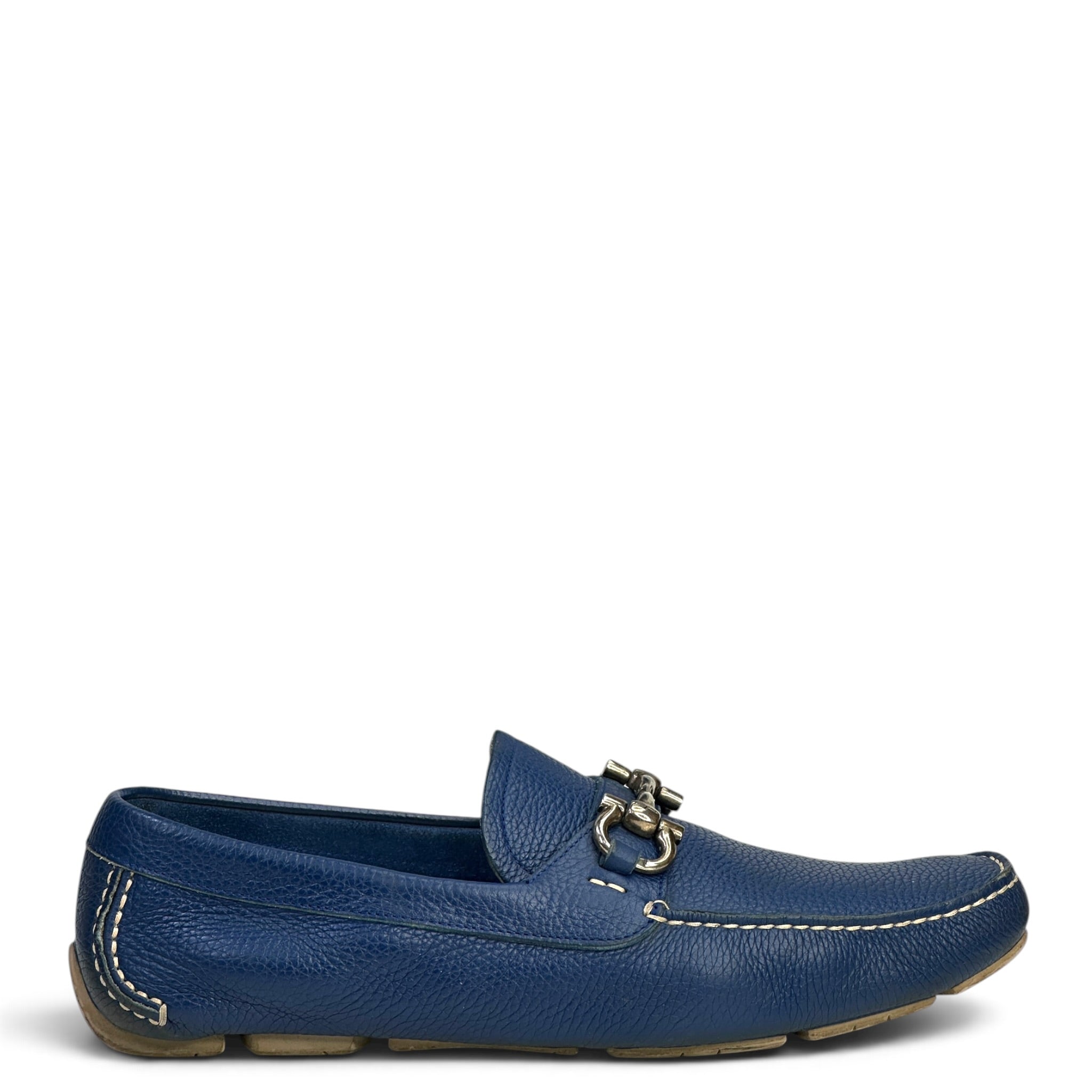 Salvatore Ferragamo Blue Calf Skin Loafers US 11.5