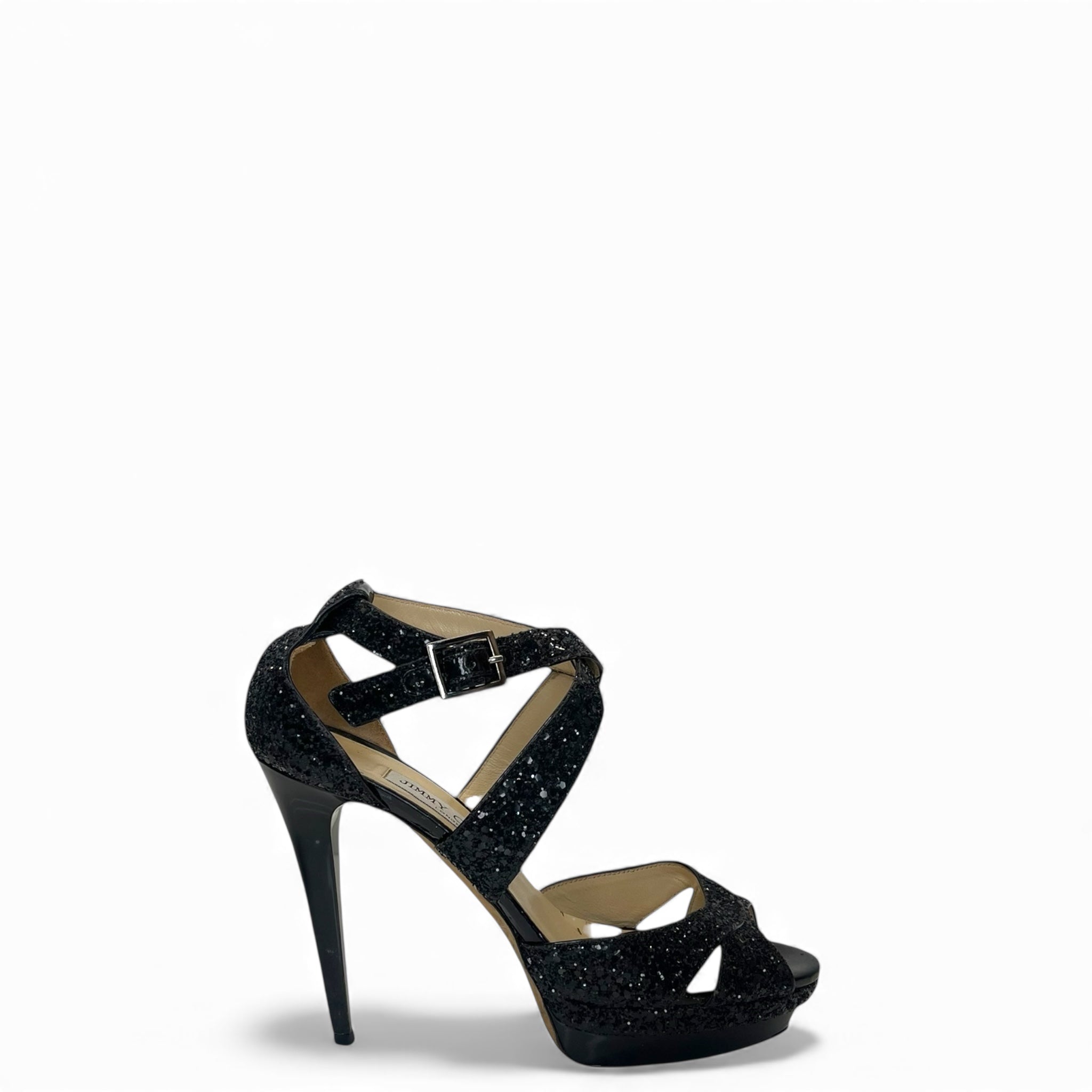 Jimmy Choo Glitter Strappy Heels EU 39