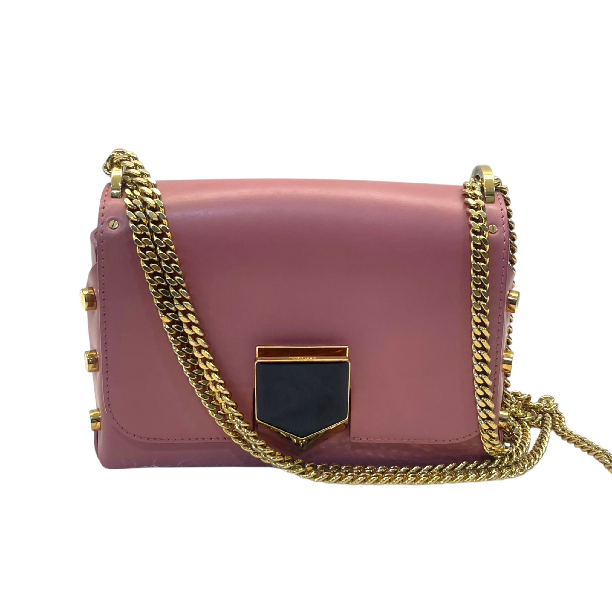 Jimmy Choo Pink Leather Lockett City Shoulder Bag