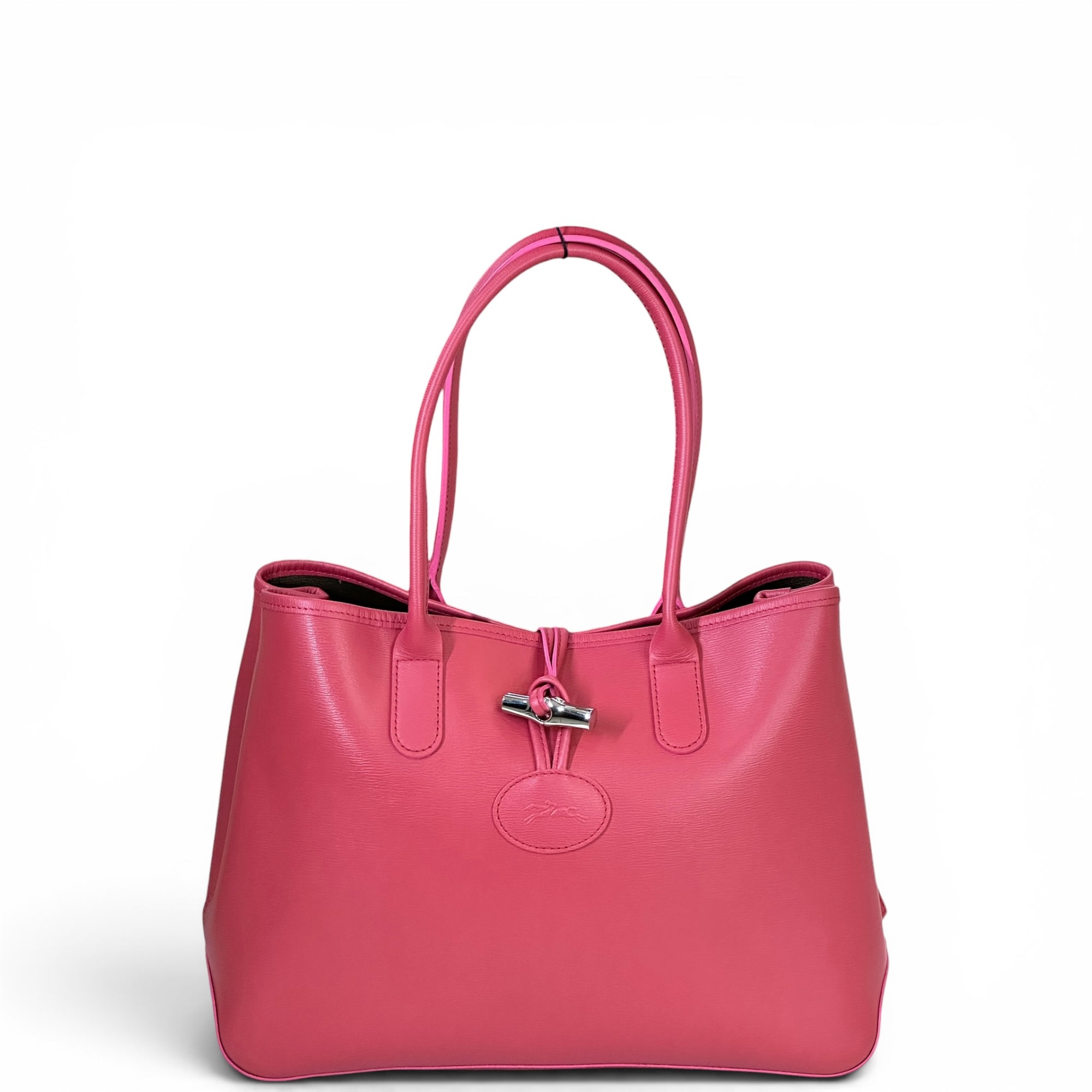 Longchamp Spring Fig Roseau Red Leather Tote