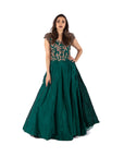 Manish Malhotra Slit Dark Green Gown