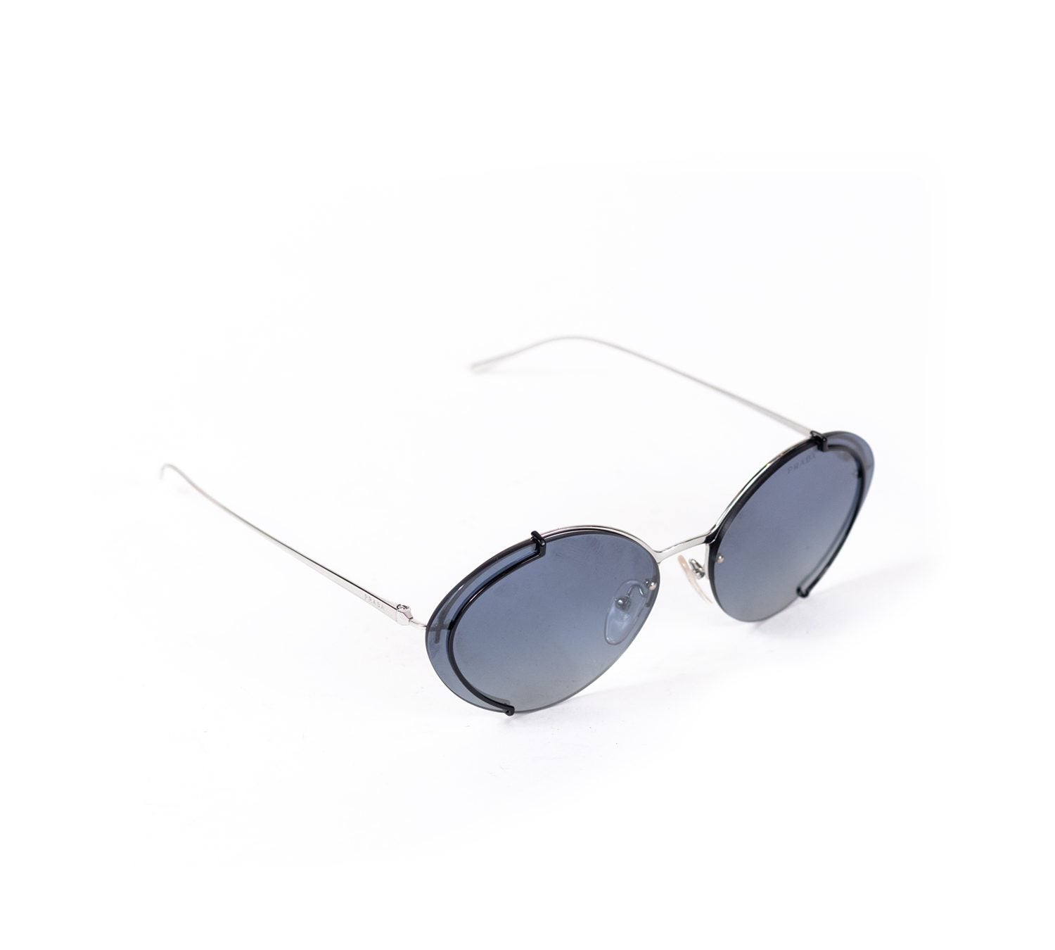 Prada Grey Oval Sunglasses