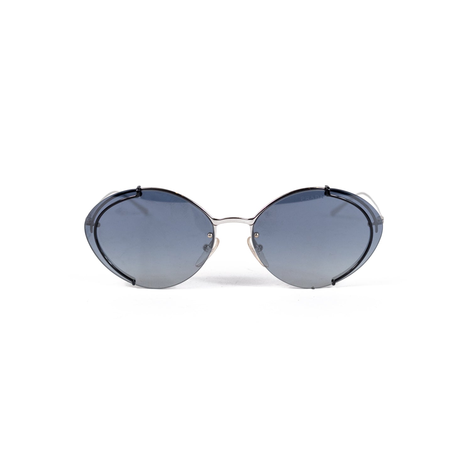 Prada Grey Oval Sunglasses