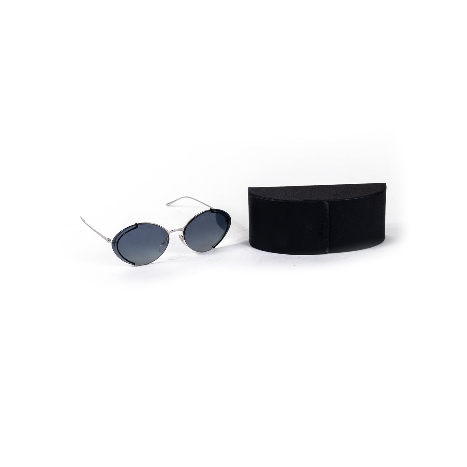 Prada Grey Oval Sunglasses