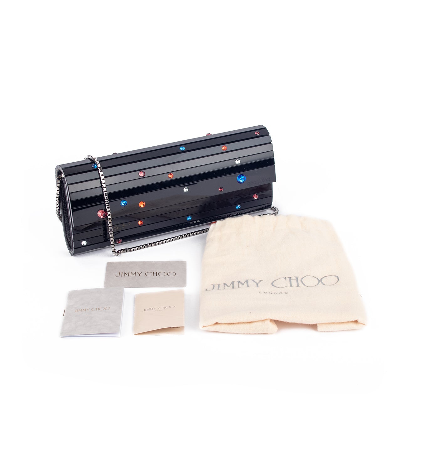 Jimmy Choo Crystal Acrylic Black Candy Sling Bag
