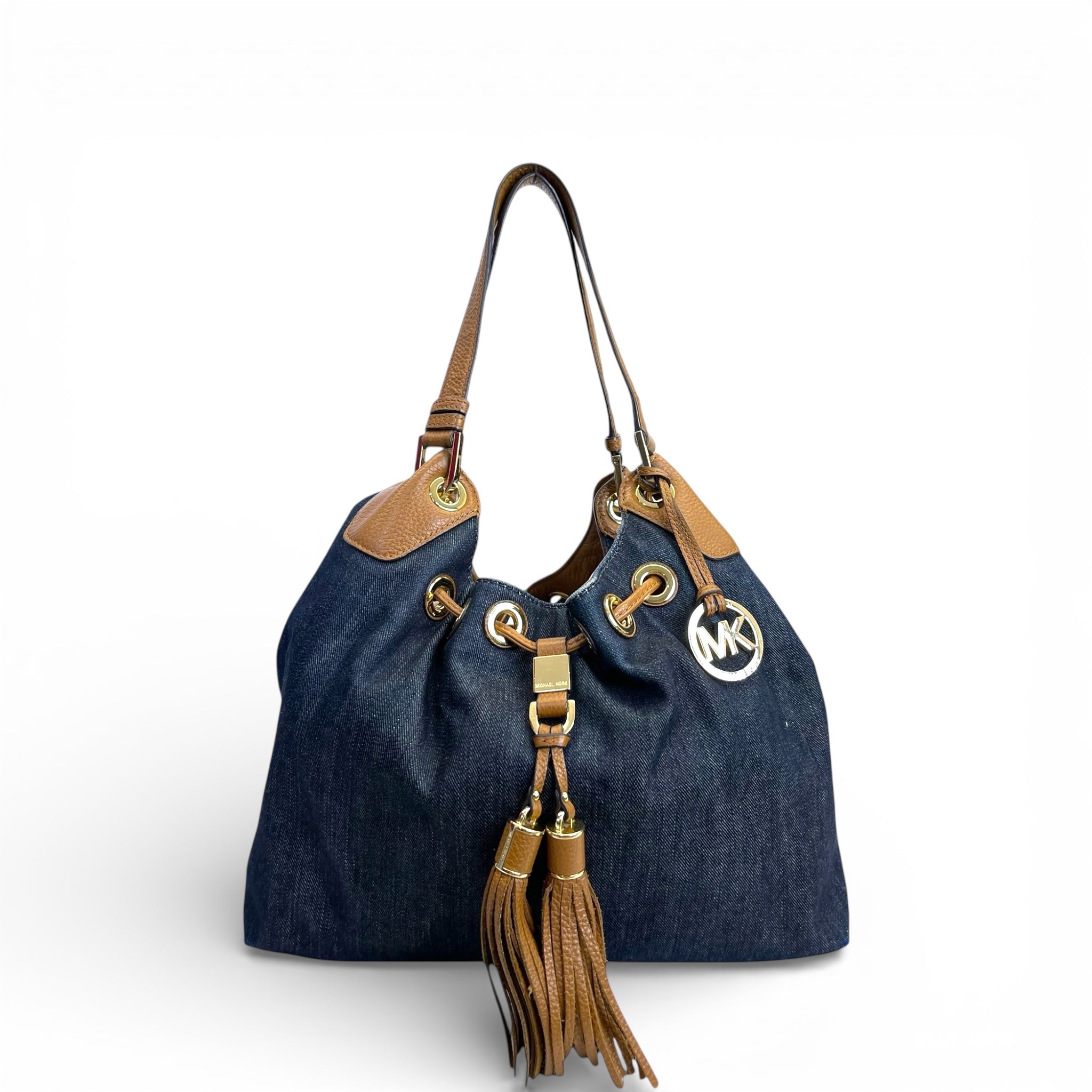 Michael Kors Marina Large Denim Drawstring Tote Bag