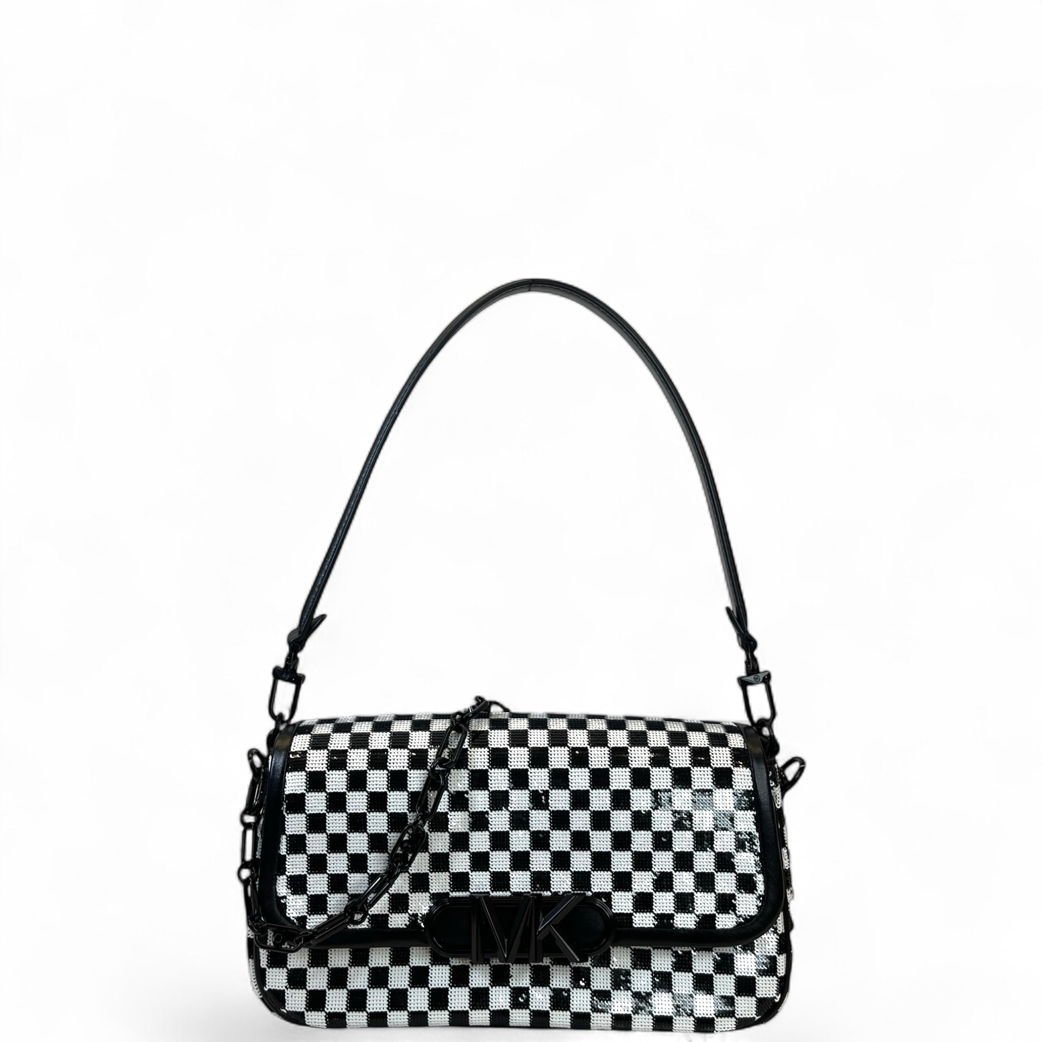Michael Kors Parker Medium Sequined Checkerboard Shoulder Bag