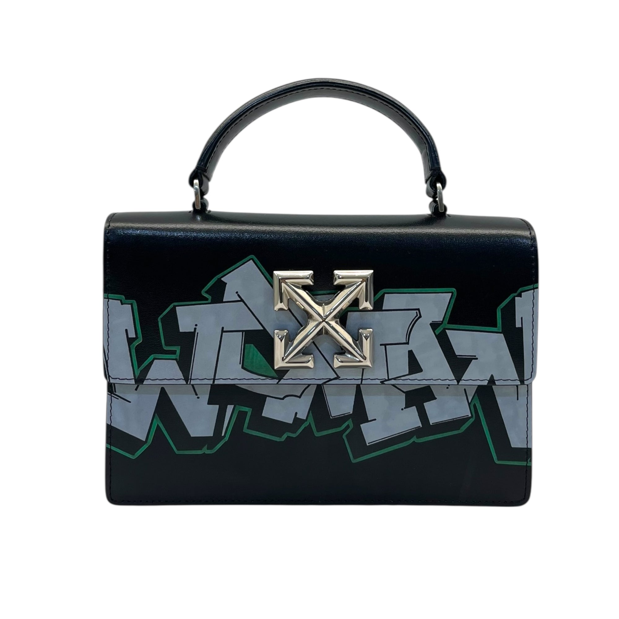 Off-White Black Leather Graffiti 2.8 Jitney Top