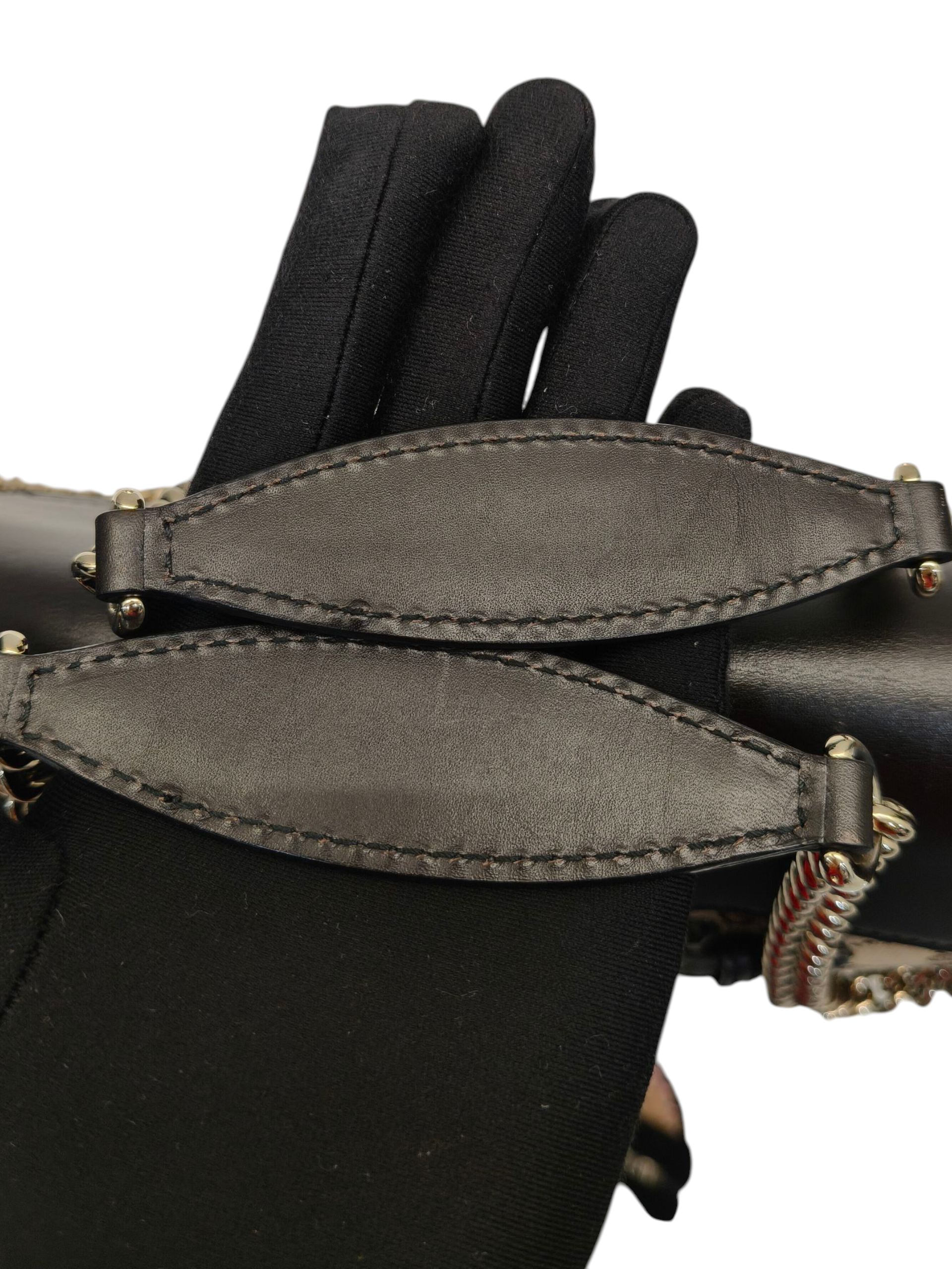 Gucci Brown/Beige GG Canvas and Leather Large Emily Shoulder Bag