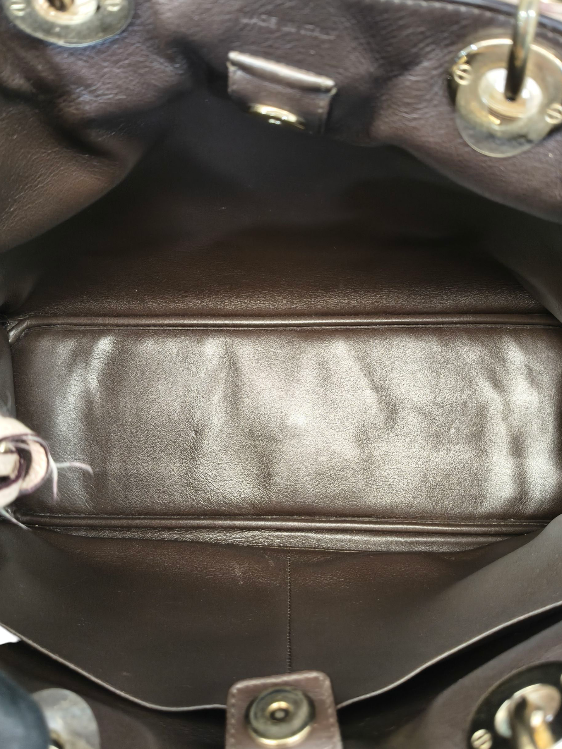 Dior Beige Diorissimo Leather Medium Shopper Tote Bag