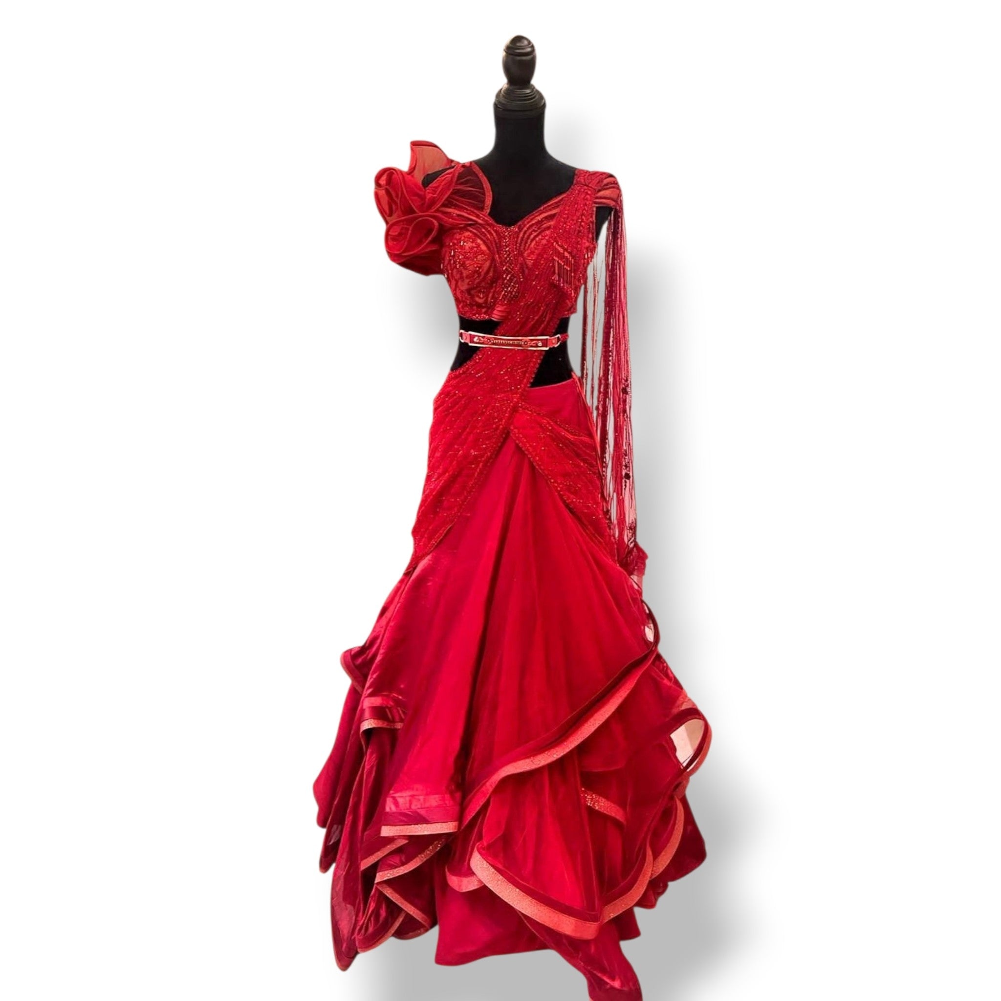 Sulakshana Monga Concept Red Lehenga Size S/M