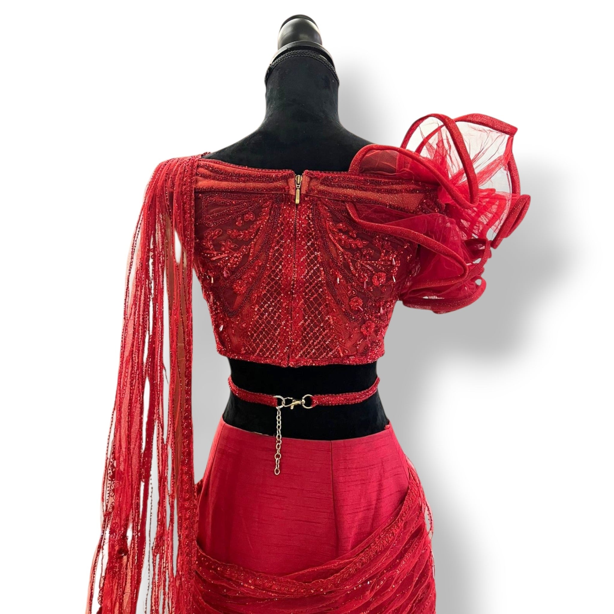 Sulakshana Monga Concept Red Lehenga Size S/M