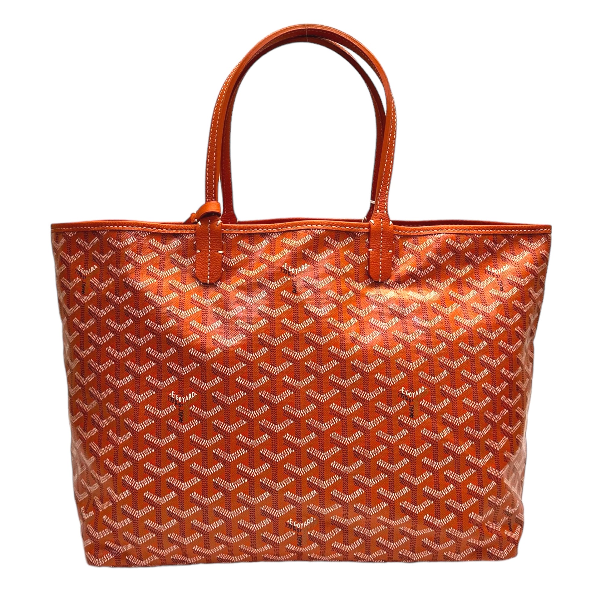 Goyard Orange Goyardine Coated Canvas St. Louis PM Tote