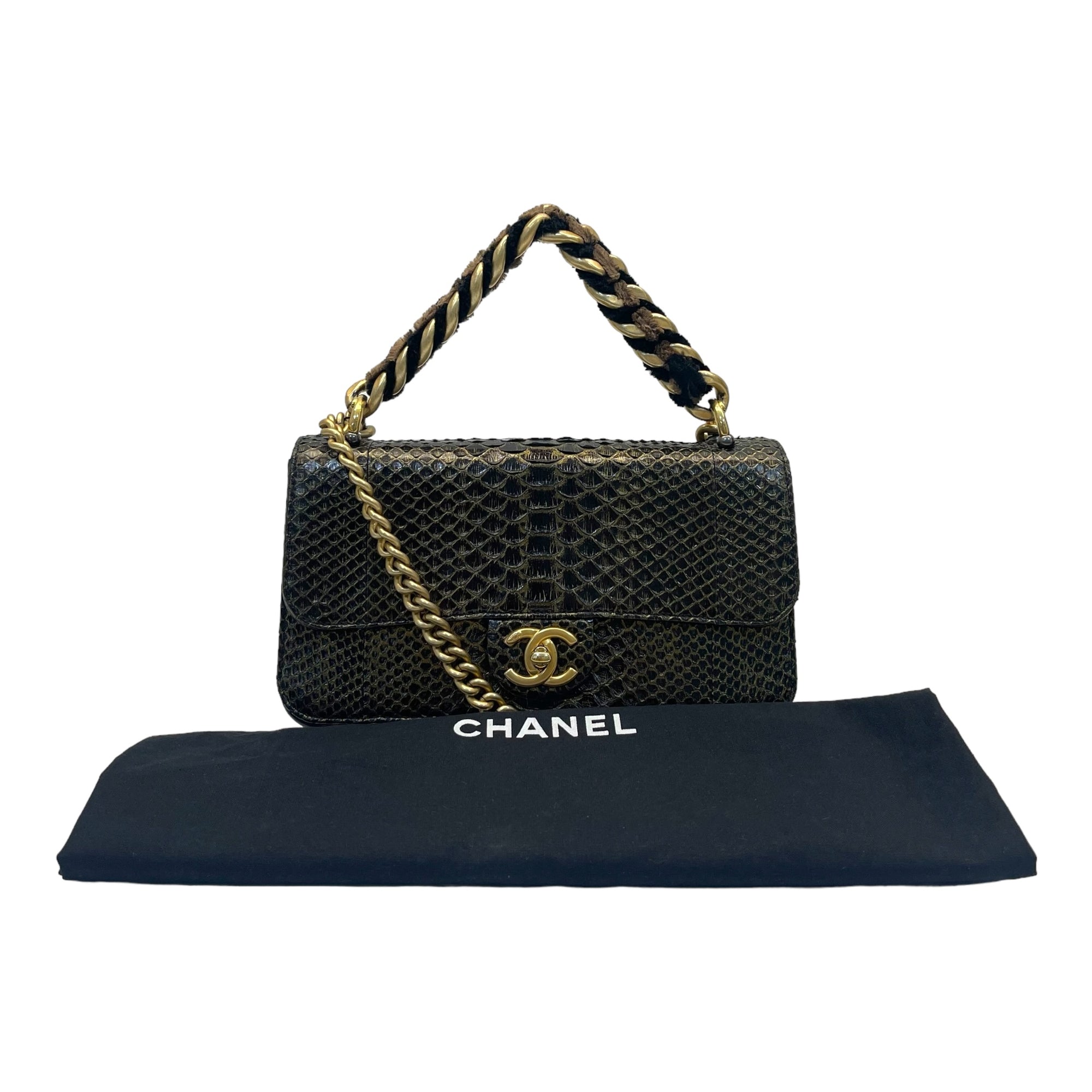 Chanel Straight Line Flap Bag Small Exotic