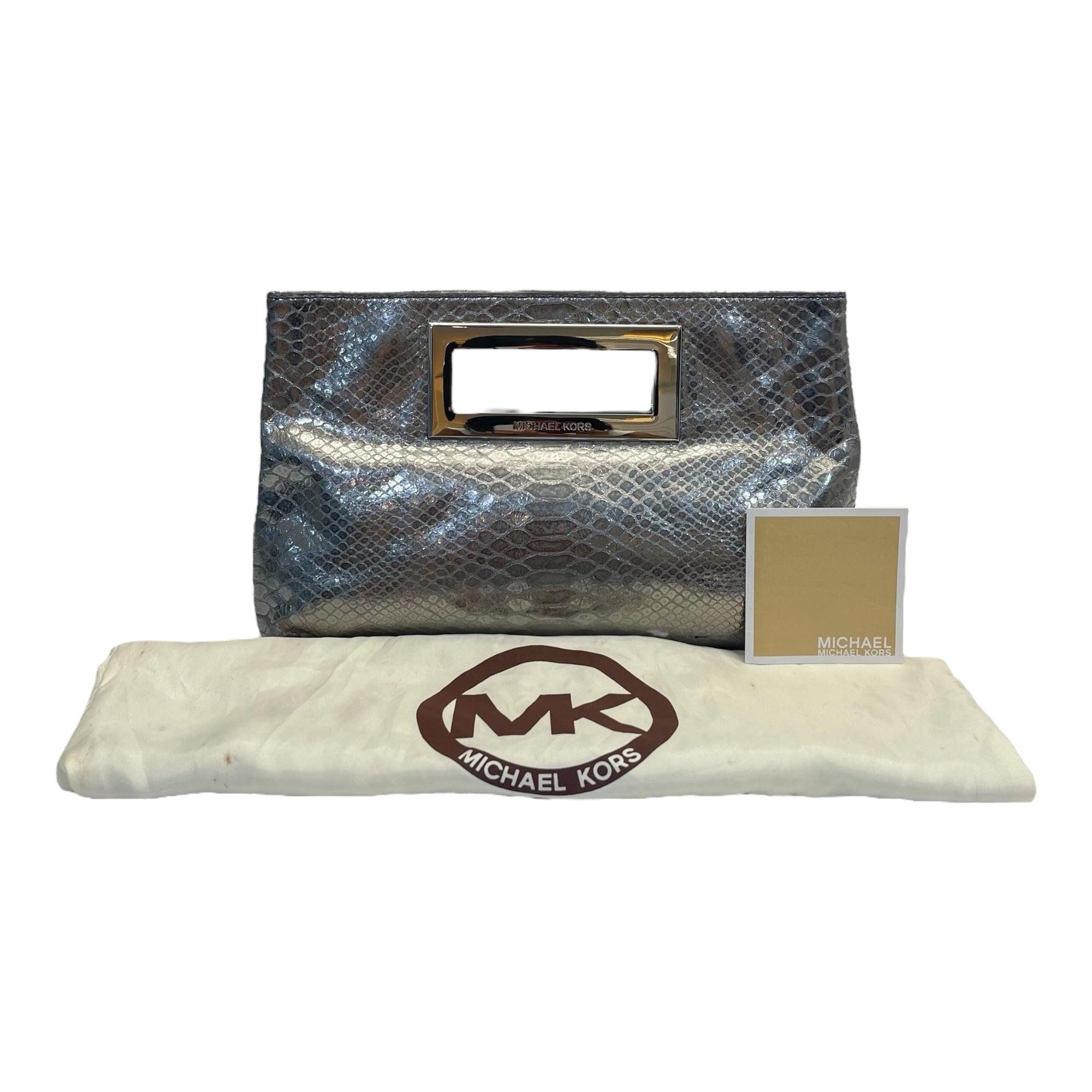 MICHAEL Michael Kors Python Embossed Leather Berkley Clutch