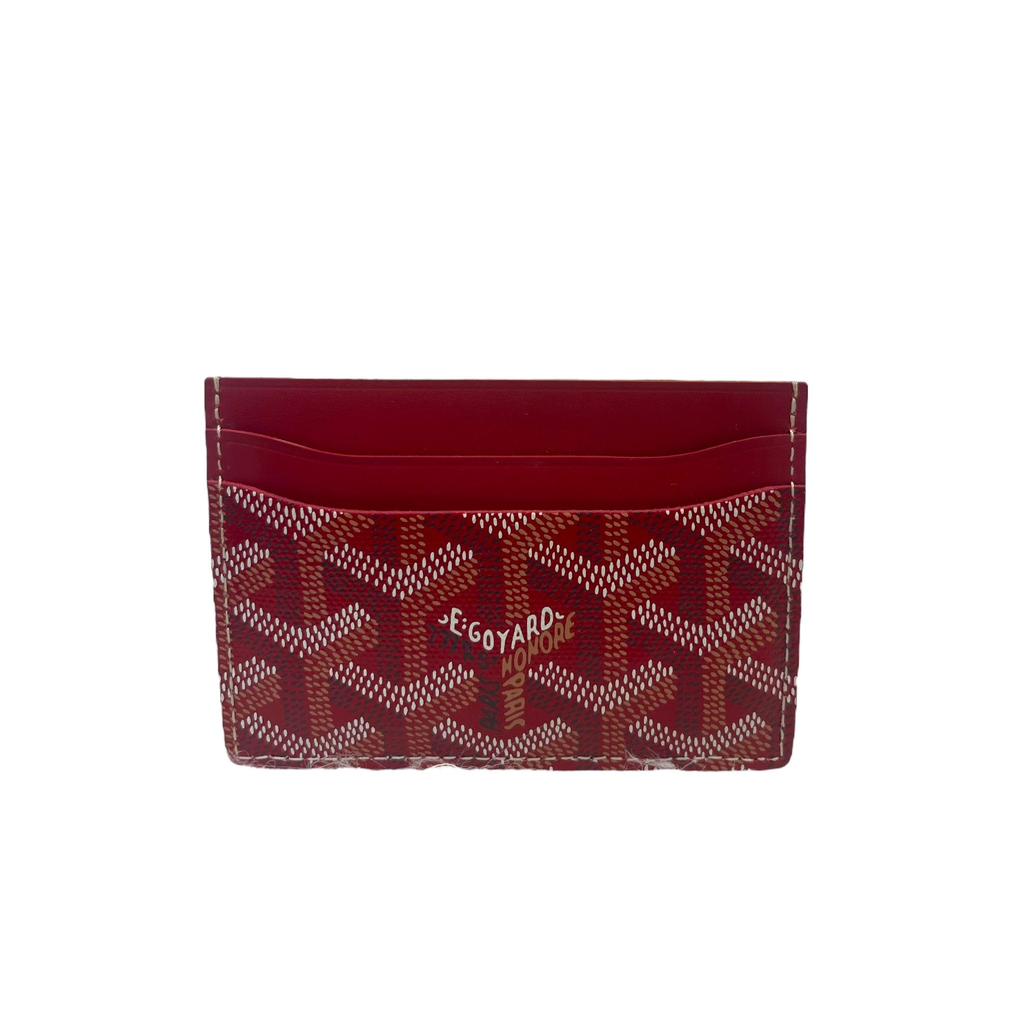 Goyard Red Goyardine Coated Canvas and Leather Saint Sulpice Card Holder